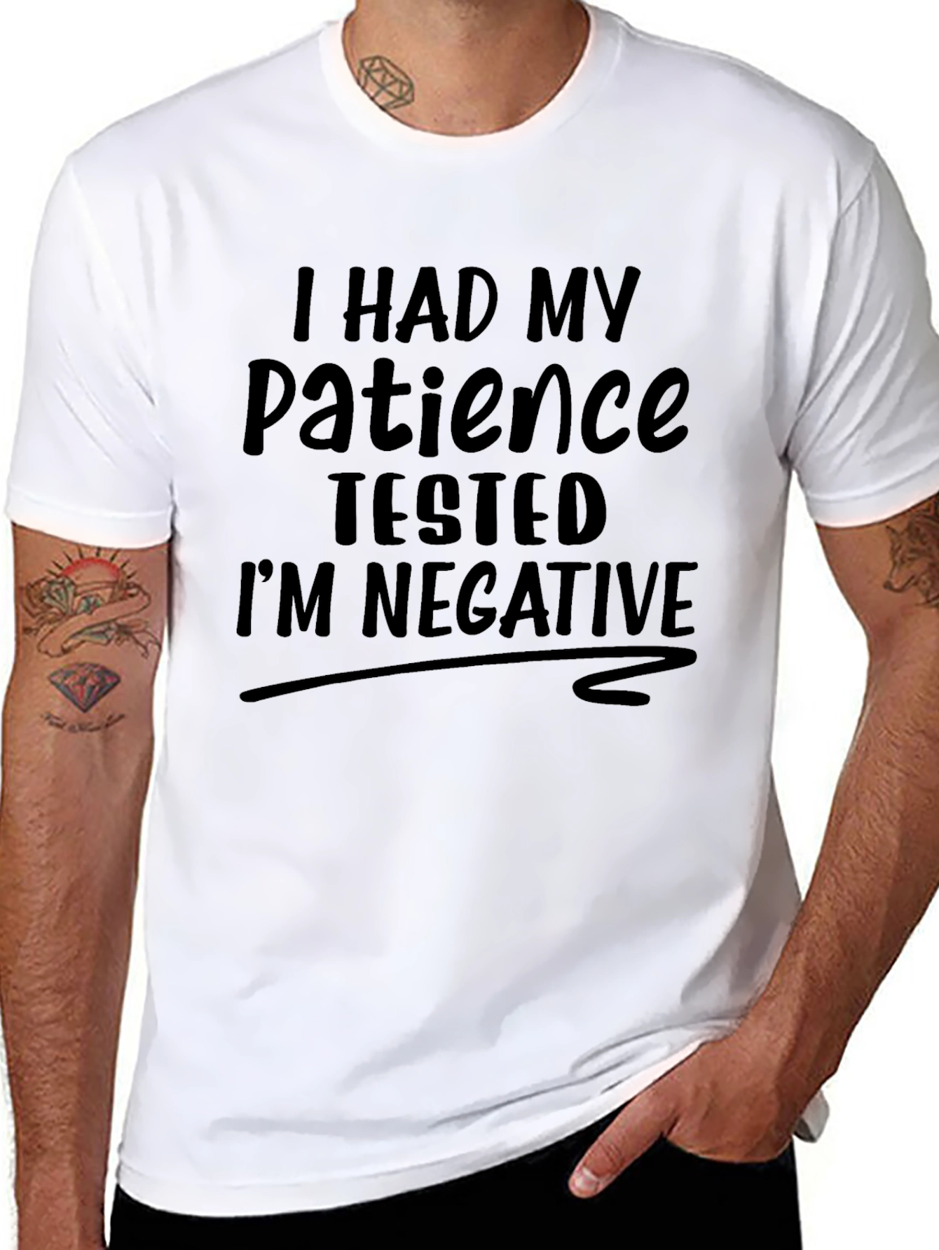 I Had My Patience Tested Black Graphic T-Shirt