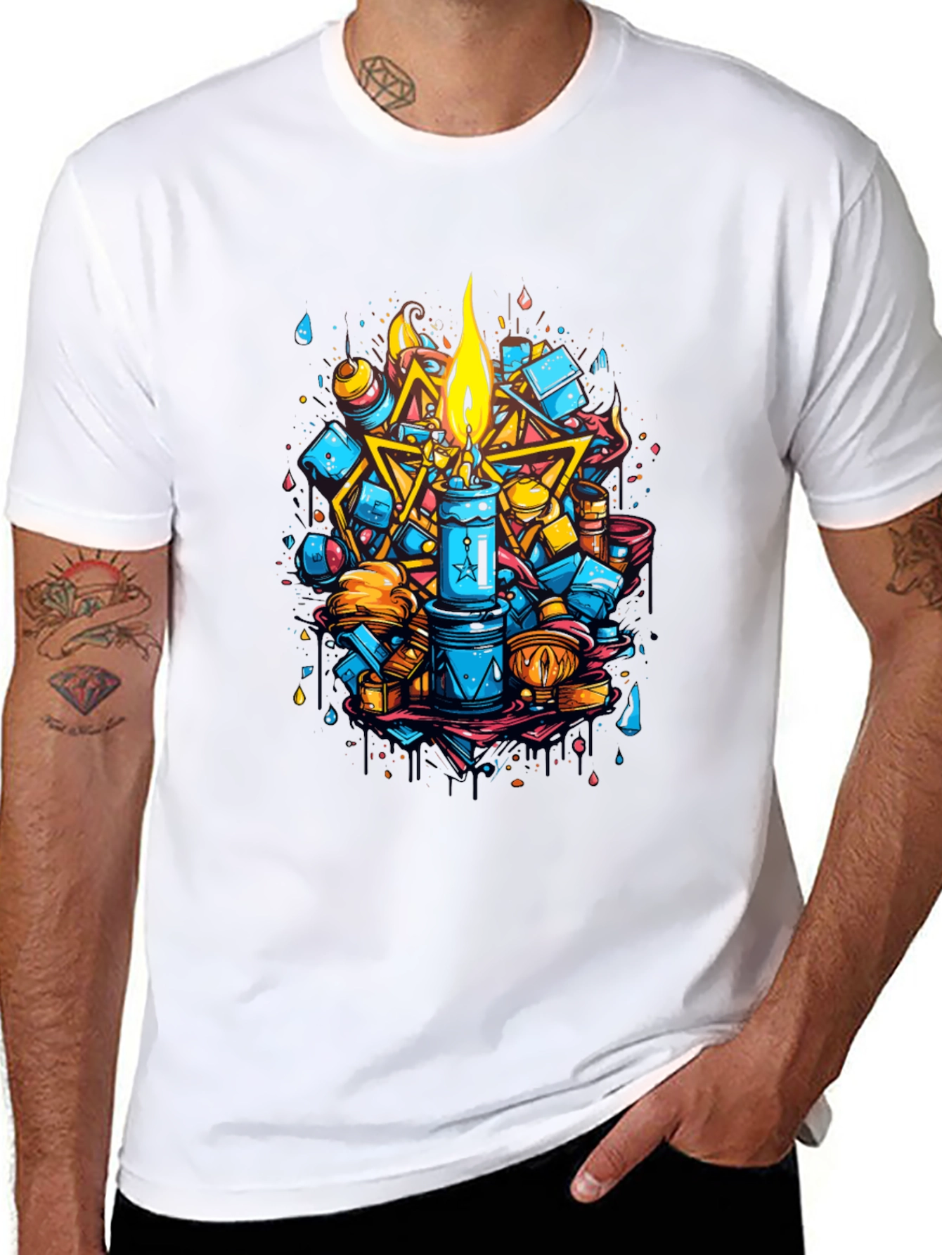 Artistic Candle Design Tee