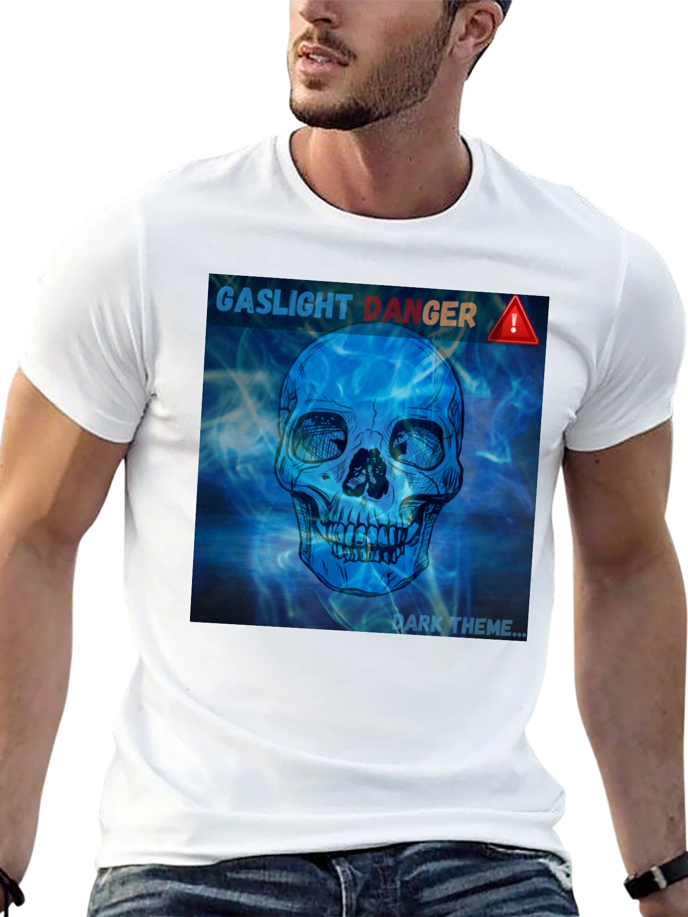 Gaslight Danger Skull Graphic Tee - Dark Theme