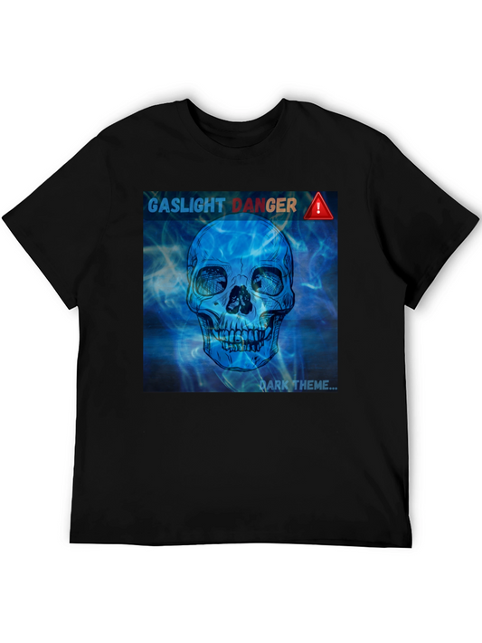 Gaslight Danger Skull Graphic Tee - Dark Theme