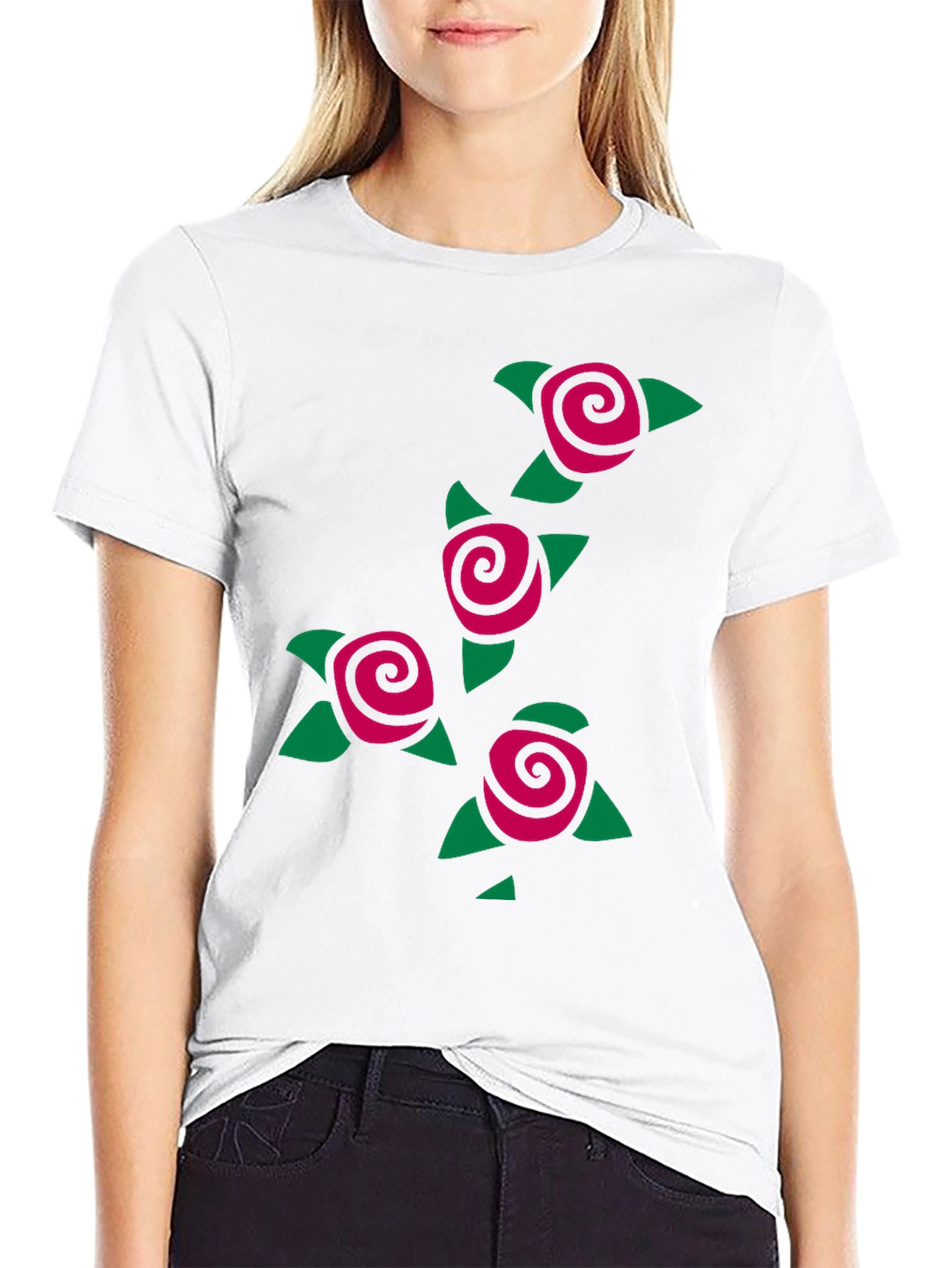 Rose Graphic Tee - Black