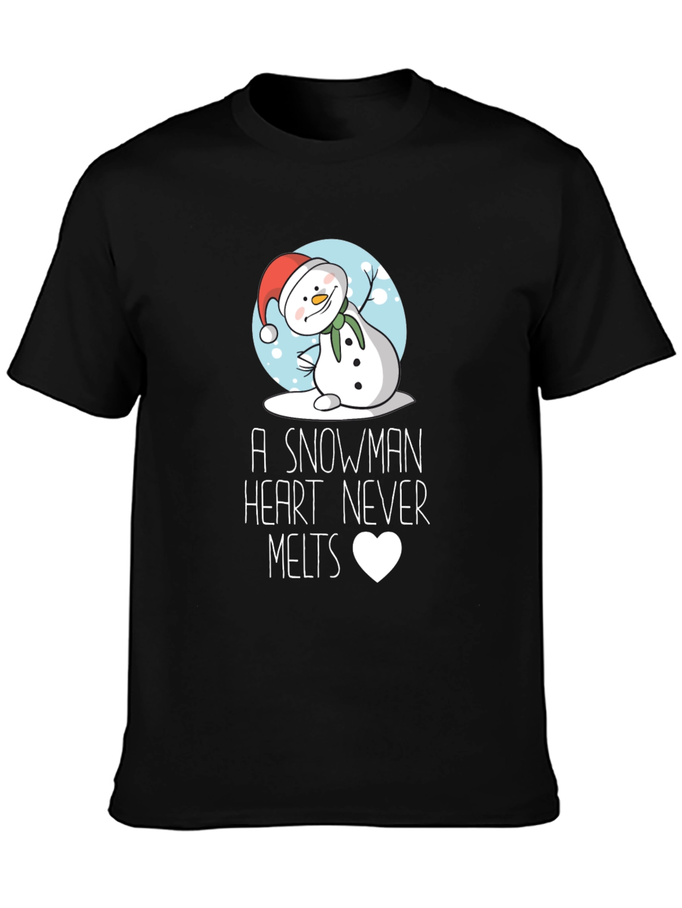 Snowman Heart Never Melts Graphic Tee