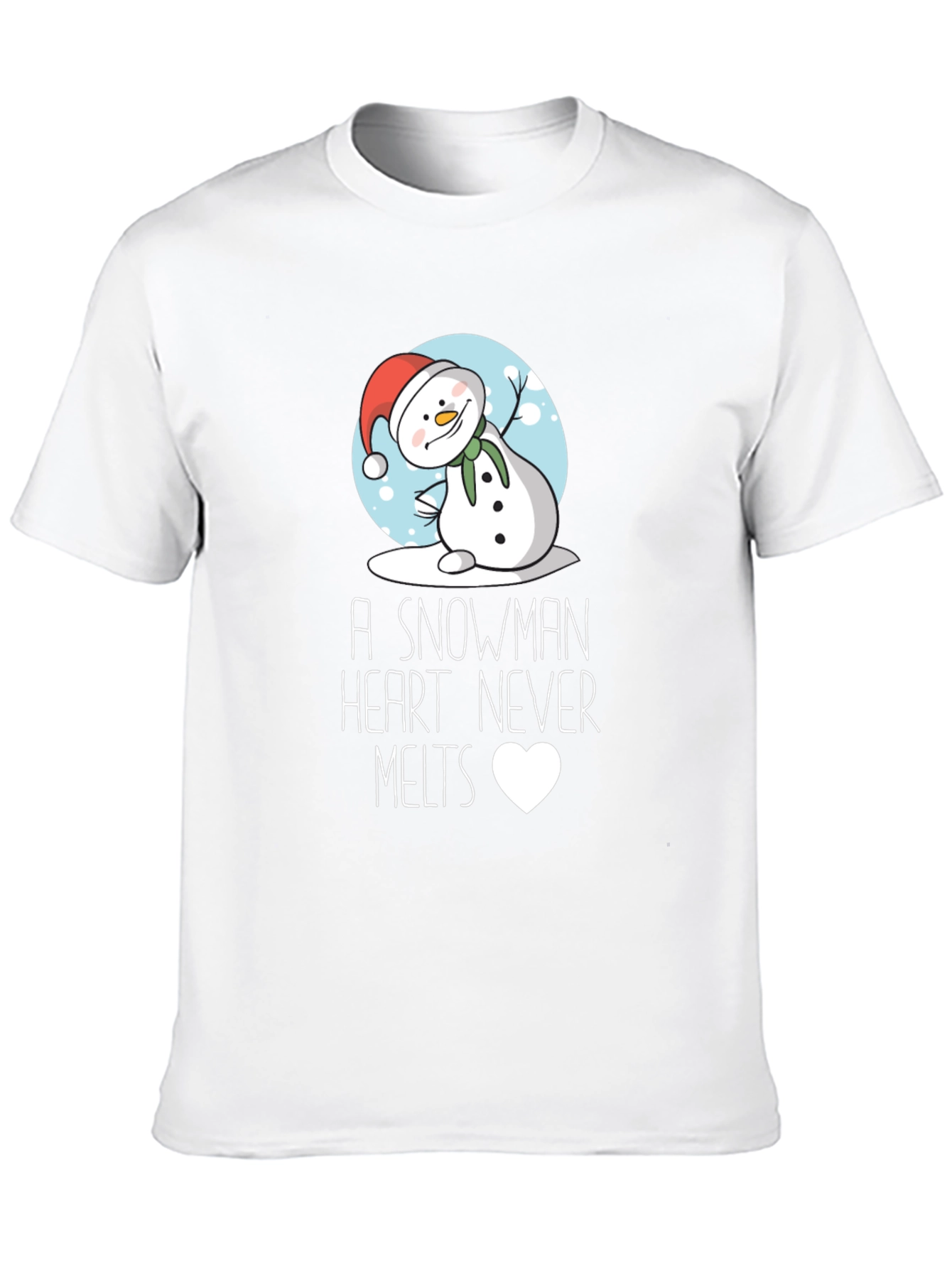 Snowman Heart Never Melts Graphic Tee