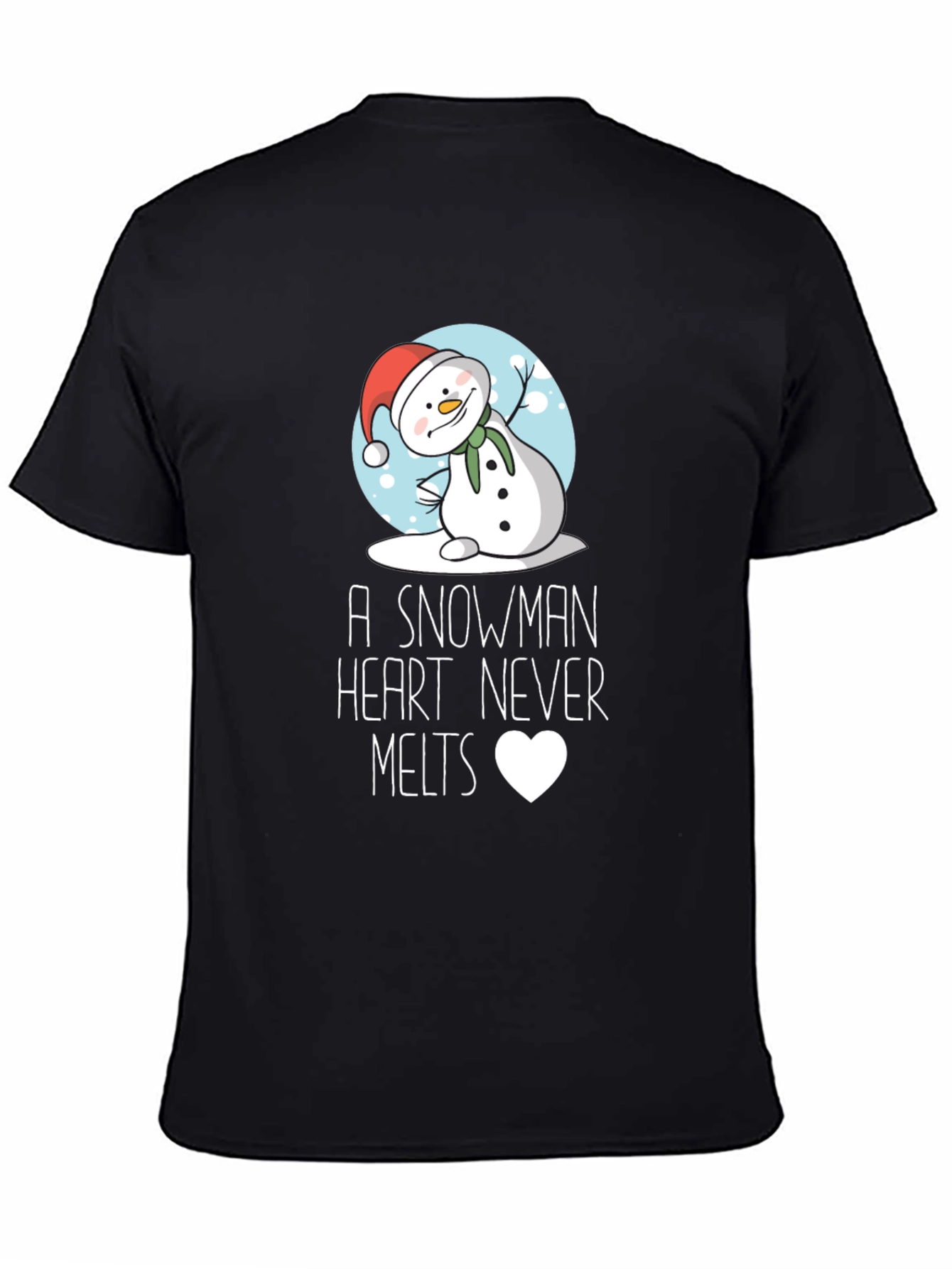Snowman Heart Never Melts Graphic Tee