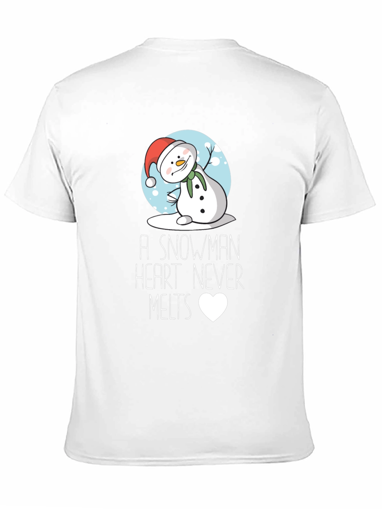 Snowman Heart Never Melts Graphic Tee