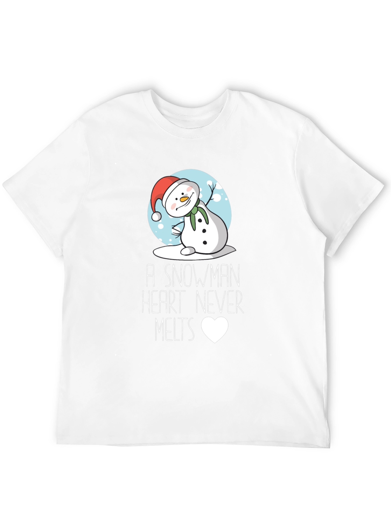 Snowman Heart Never Melts Graphic Tee