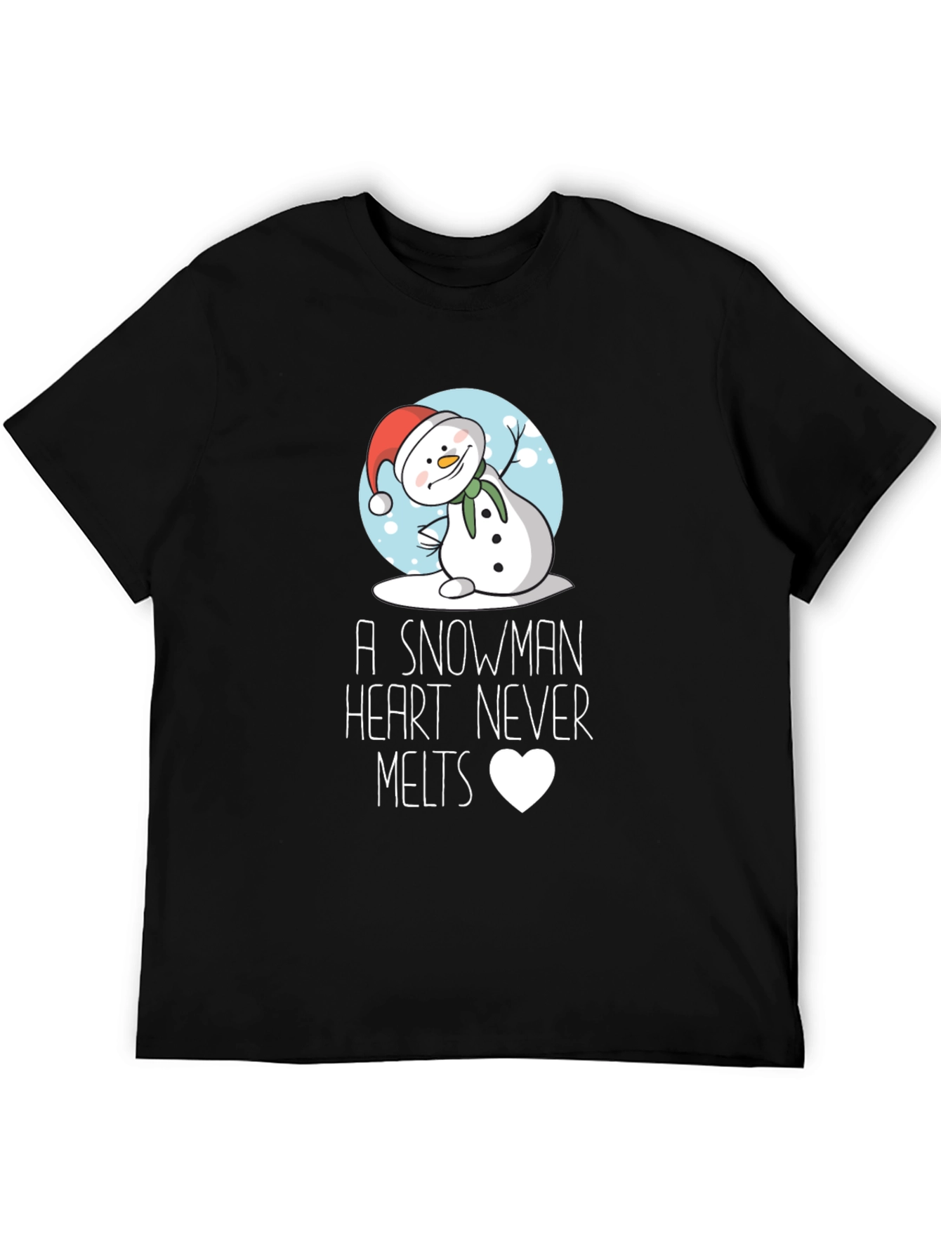 Snowman Heart Never Melts Graphic Tee