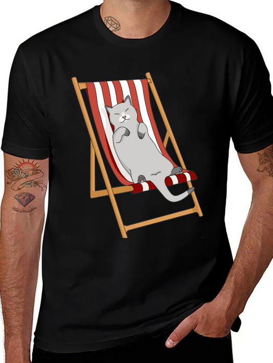 Relaxed Cat Deckchair Graphic Tee