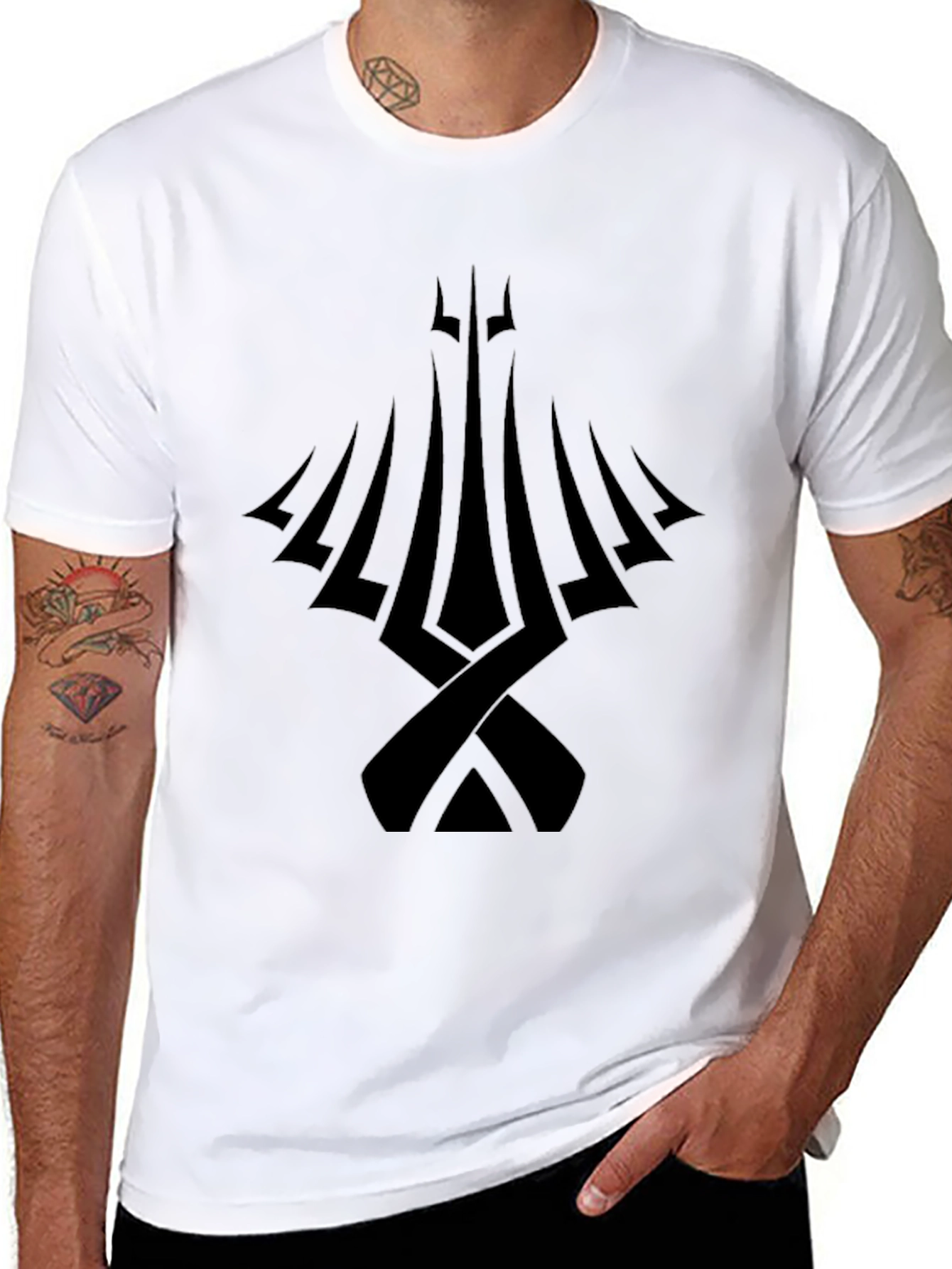 Abstract Graphic Black T-Shirt - Modern Style