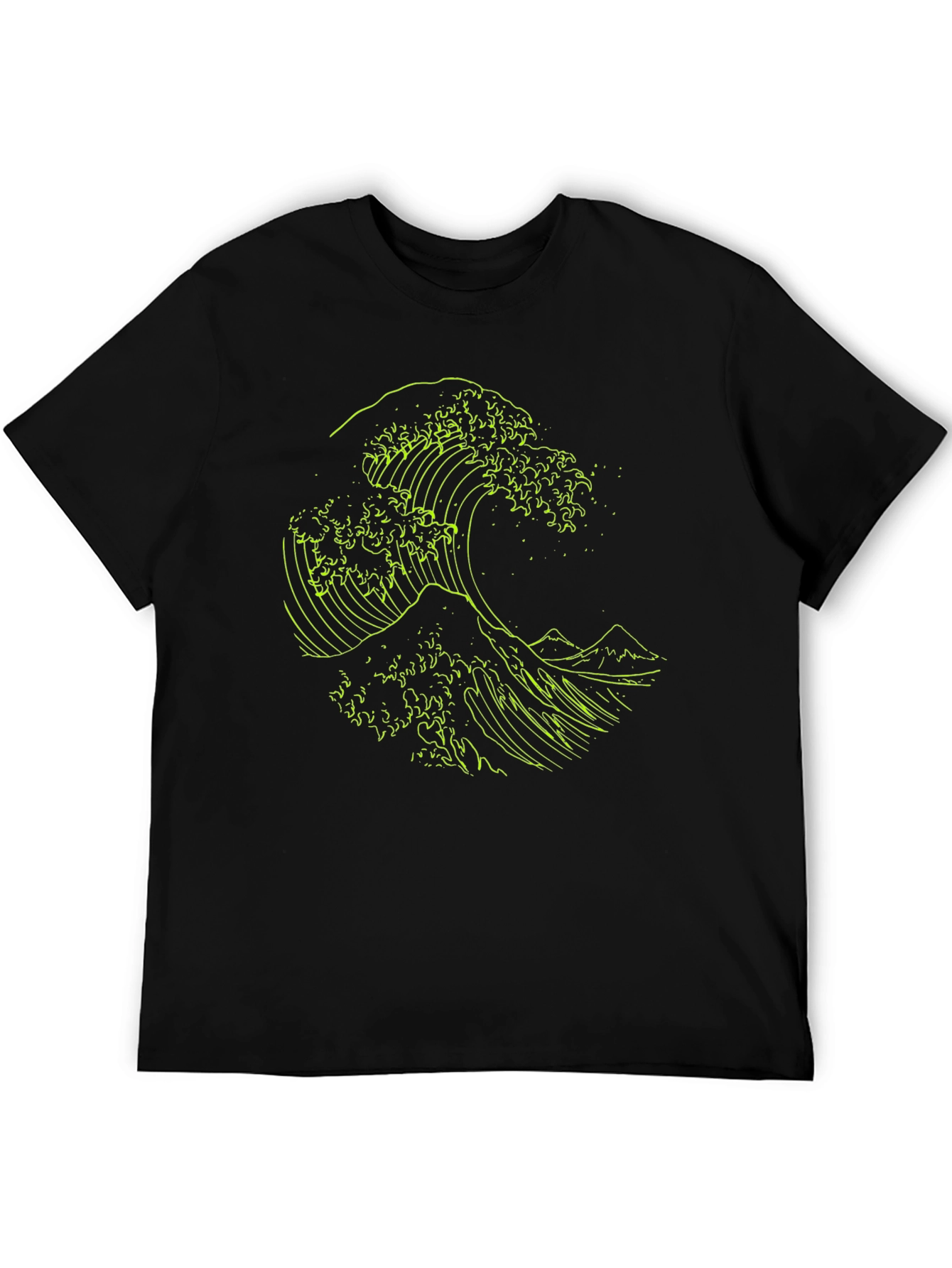 Wave Design Black T-Shirt