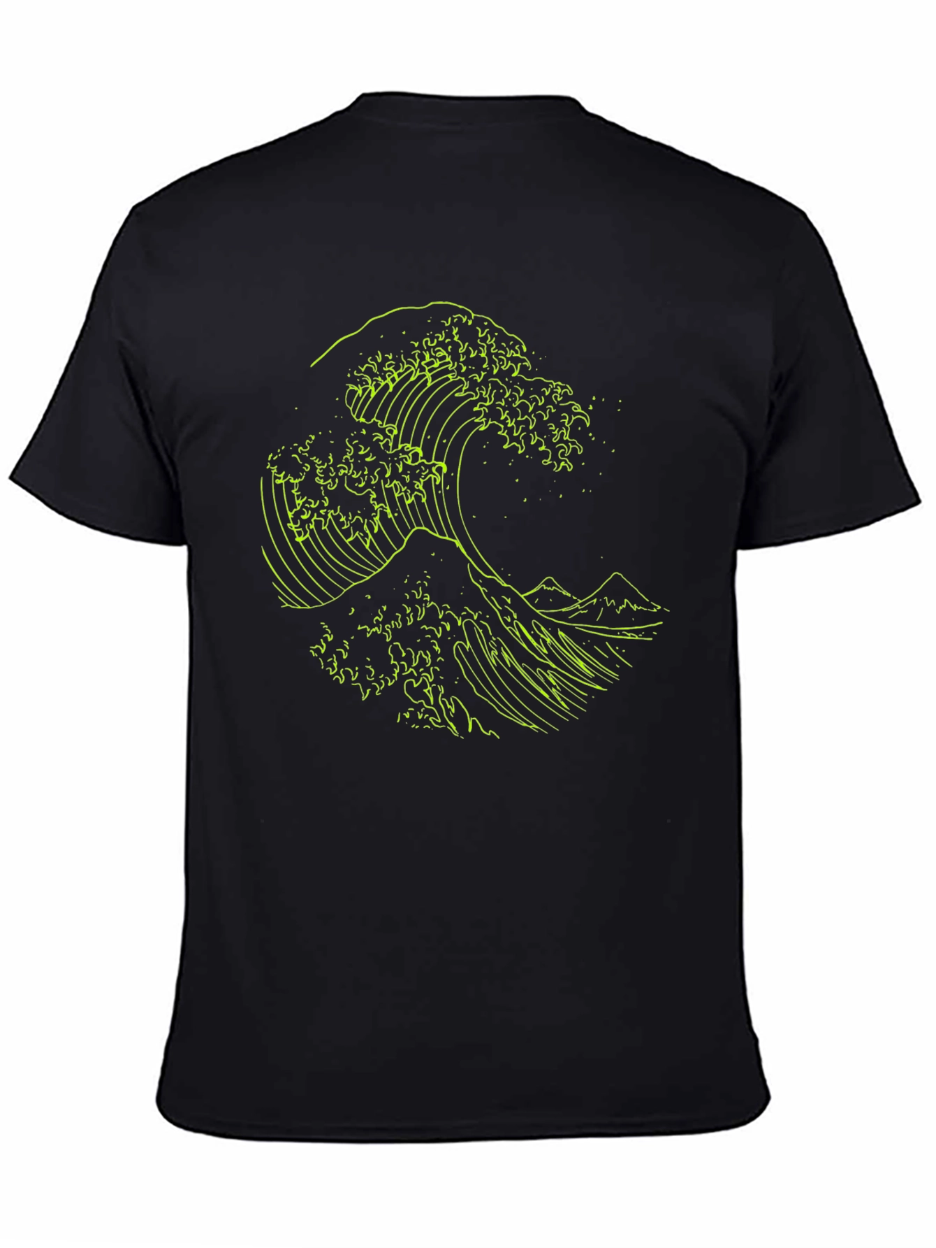 Wave Design Black T-Shirt