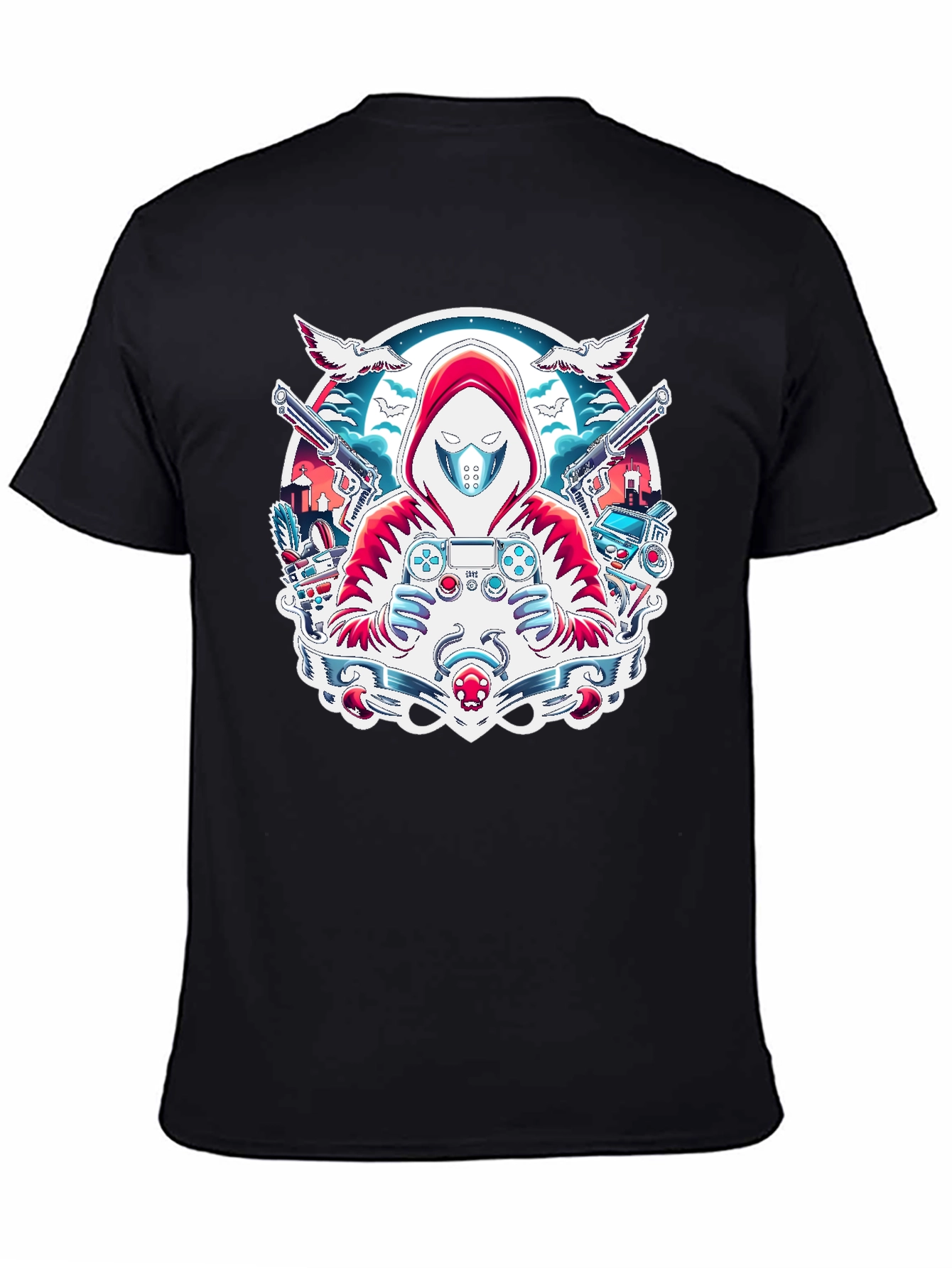 Gamer Graphic T-Shirt - Red Hoodie Design
