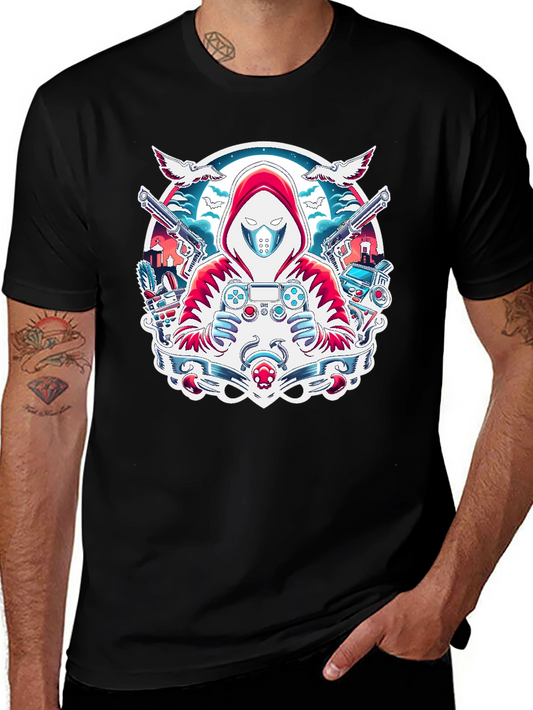 Gamer Graphic T-Shirt - Red Hoodie Design