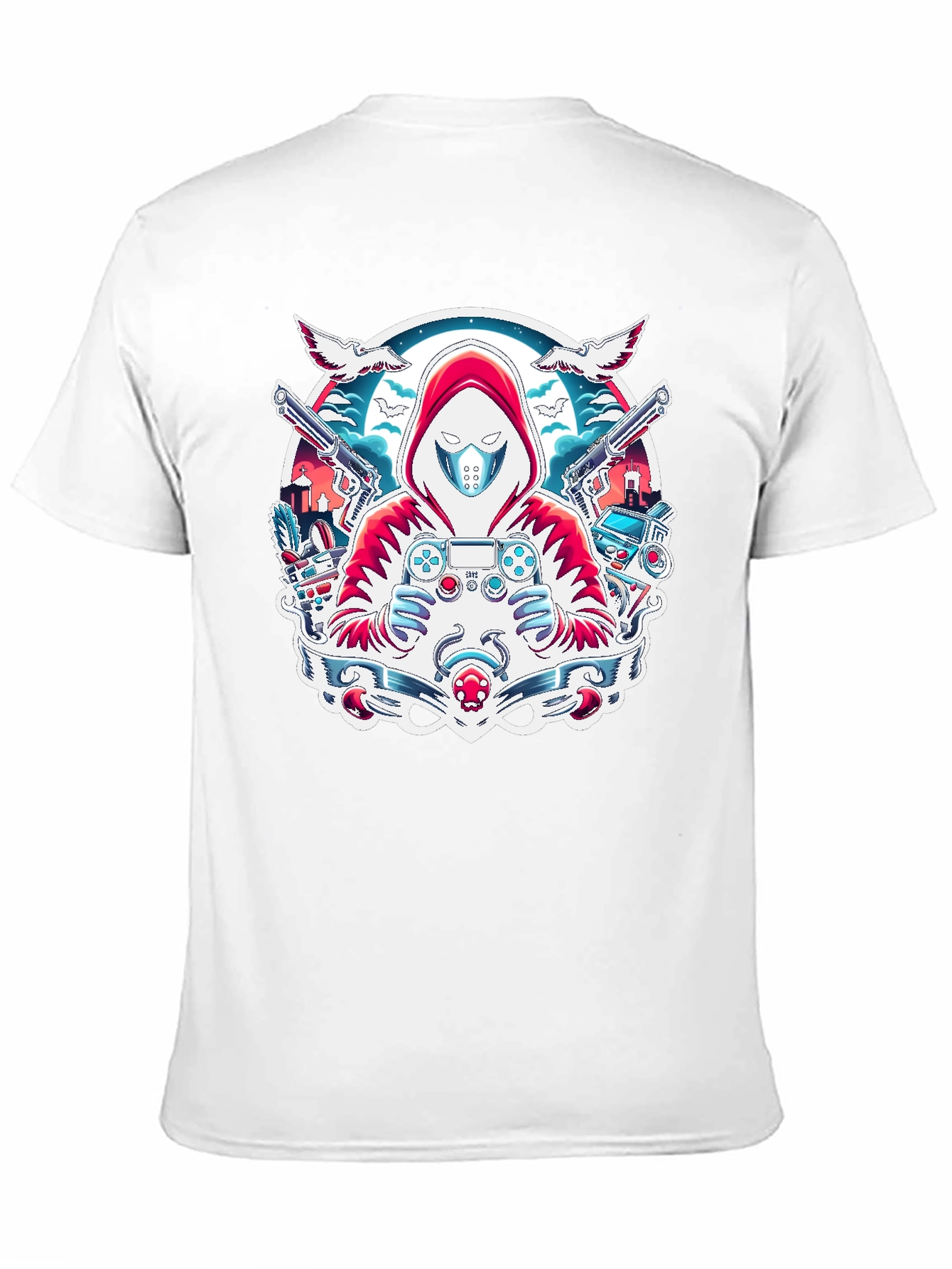 Gamer Graphic T-Shirt - Red Hoodie Design