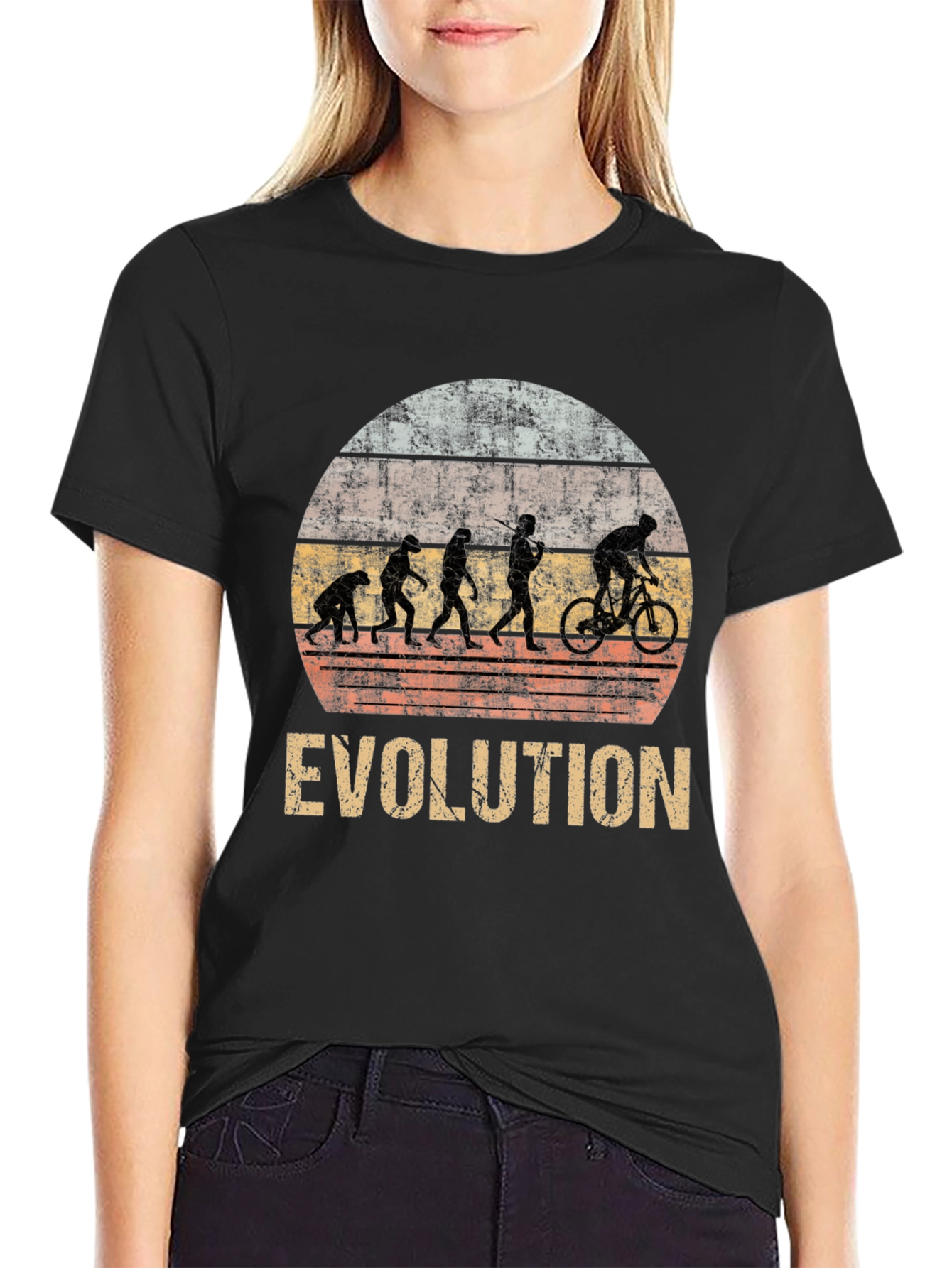 Evolution Biking T-Shirt - Distressed Graphic Tee