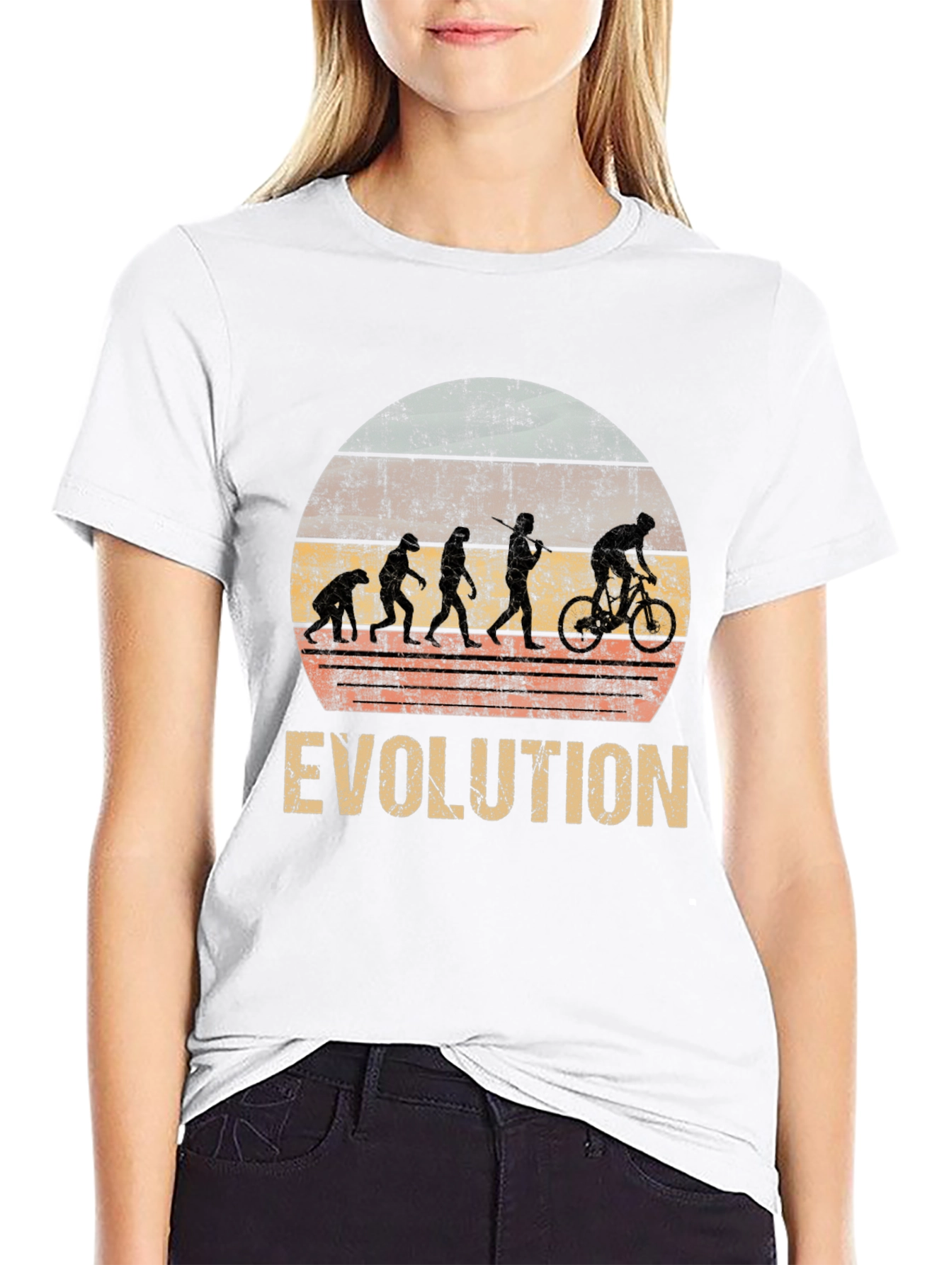 Evolution Biking T-Shirt - Distressed Graphic Tee