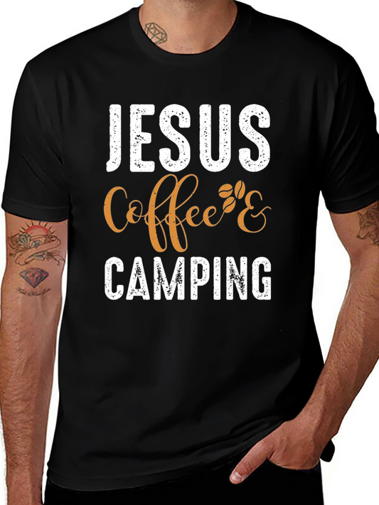 Jesus Coffee Camping T-Shirt - Christian Outdoor Apparel