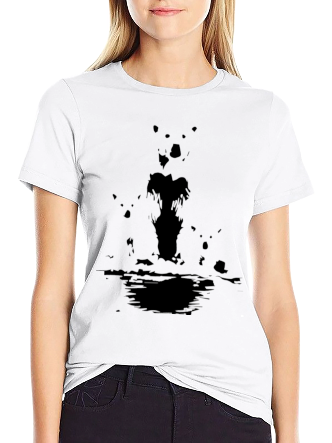Abstract Black Ink Blot Graphic Tee
