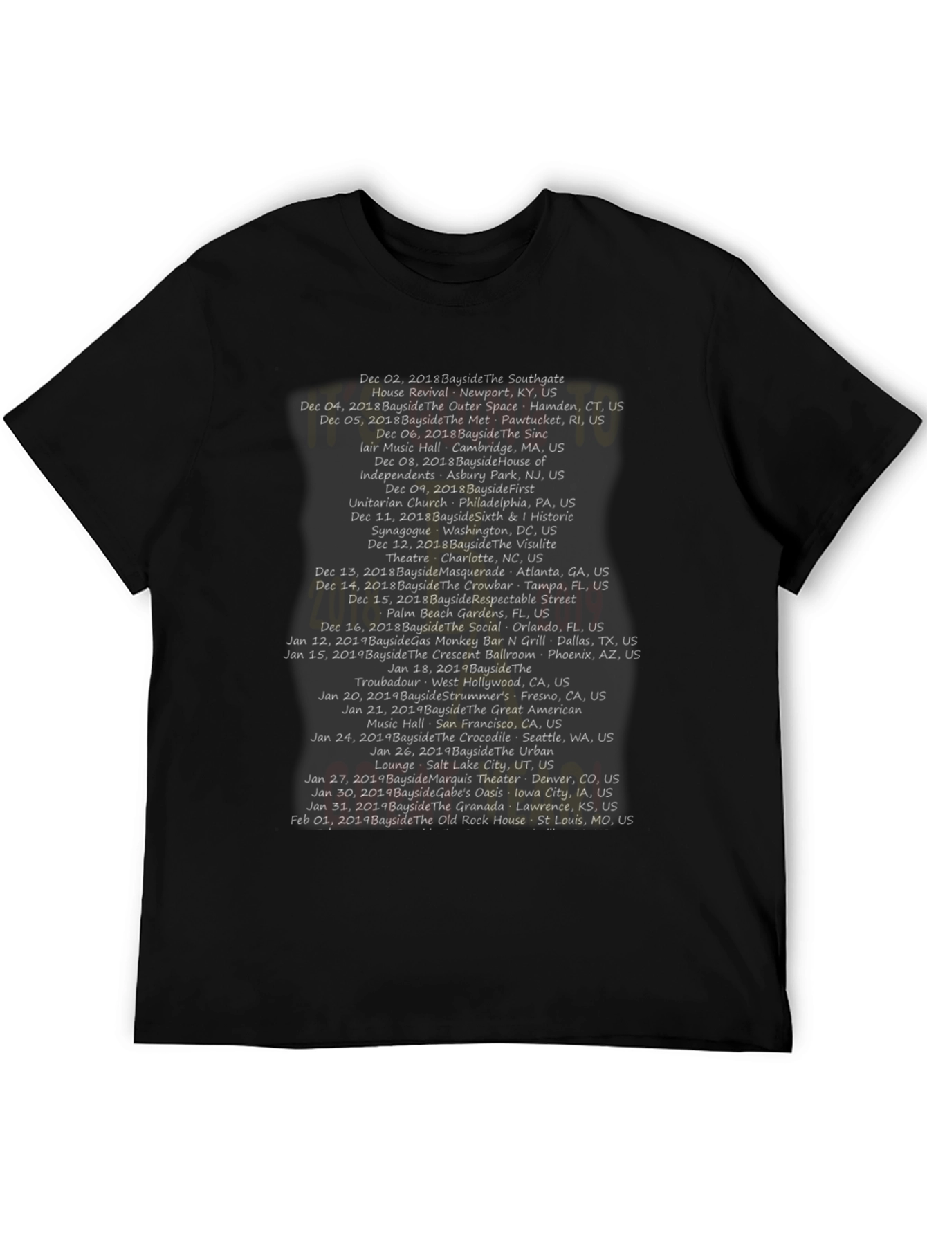 Bayside Concert Tour T-Shirt - 2018/2019 Tour Dates