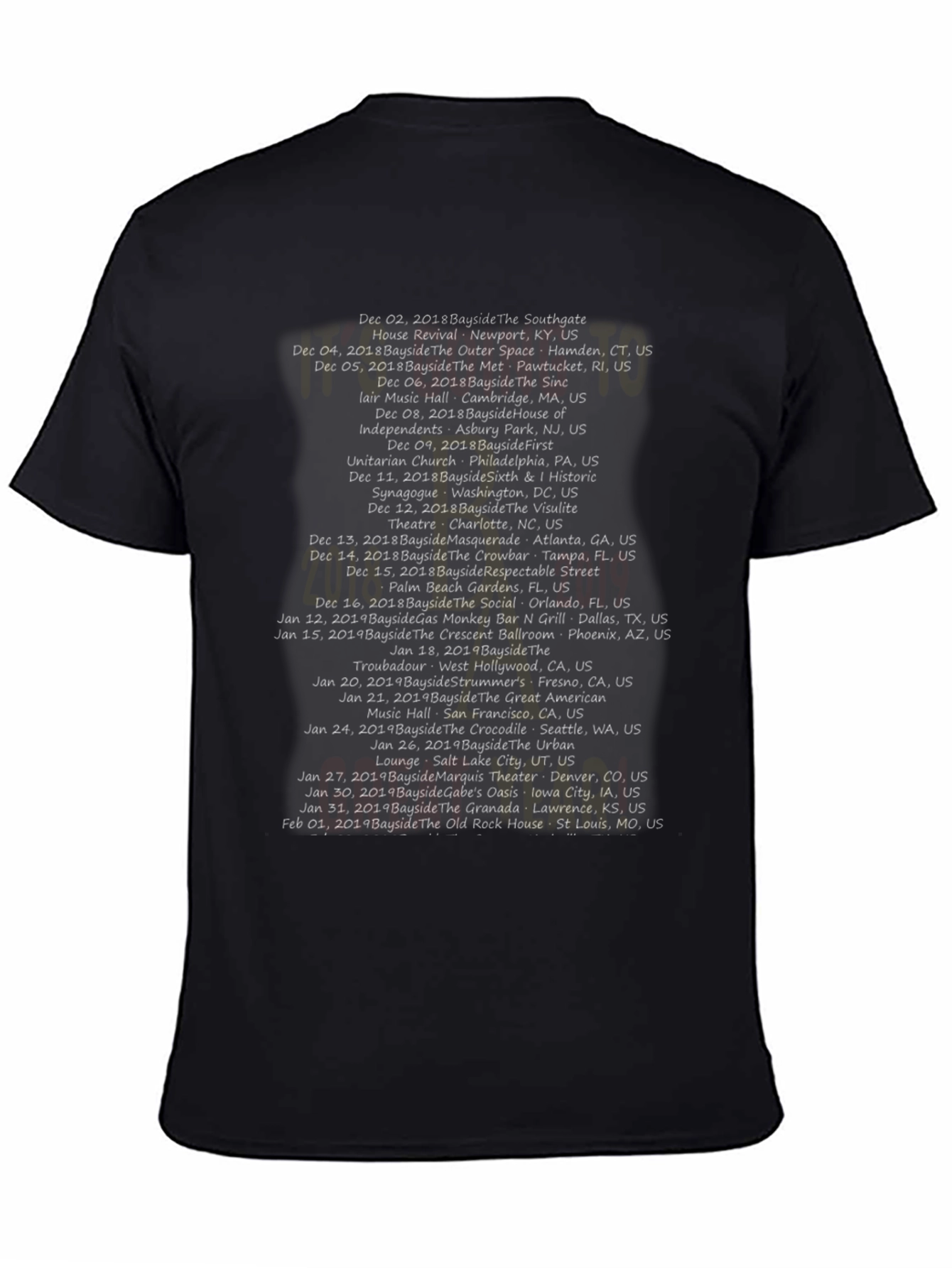 Bayside Concert Tour T-Shirt - 2018/2019 Tour Dates