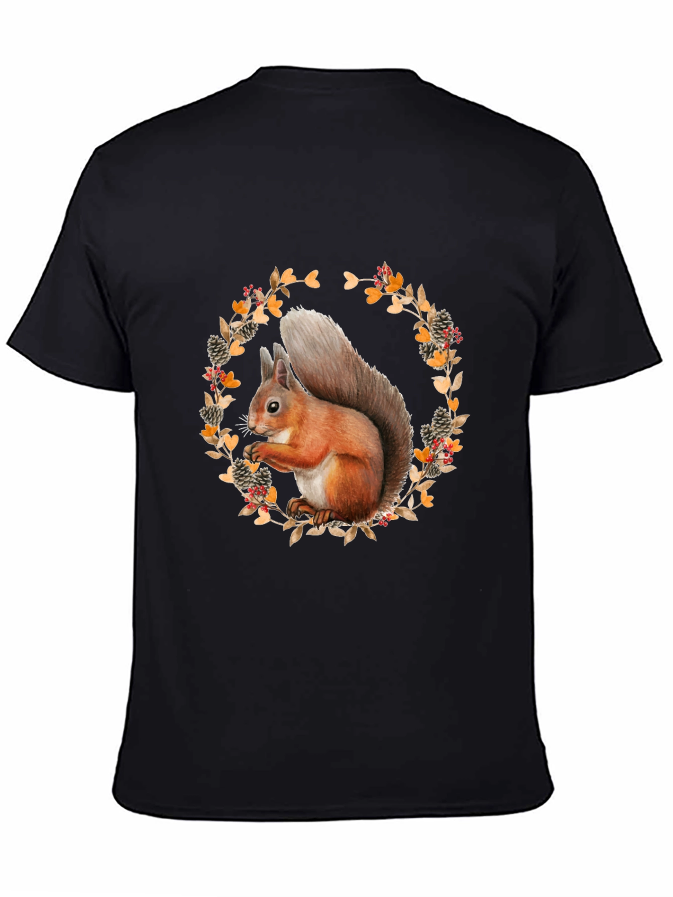 Squirrel Wreath Graphic T-Shirt - Unisex Style