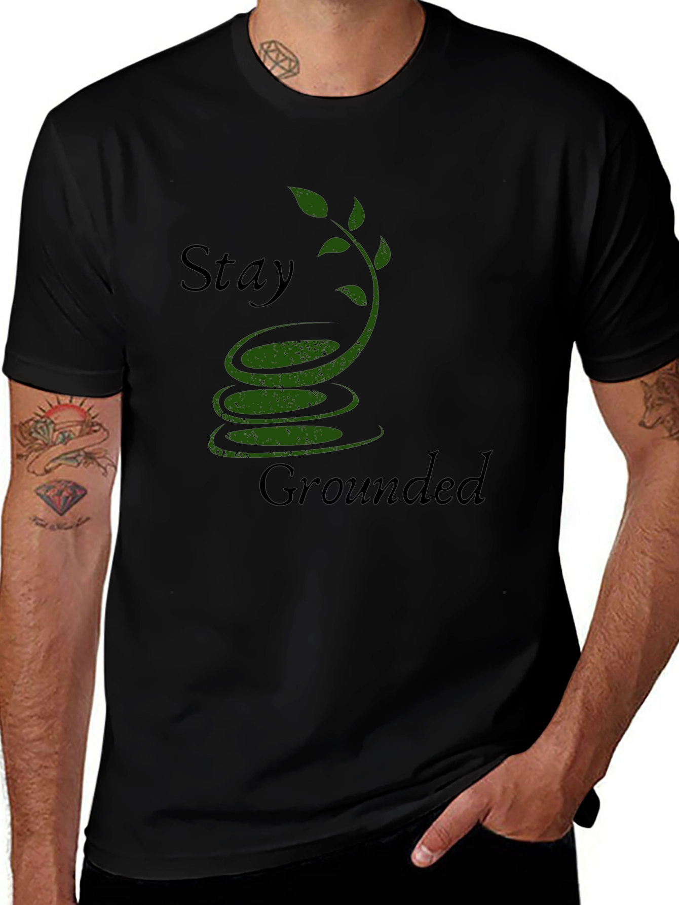 Stay Grounded Graphic Tee - Mens Black T-Shirt