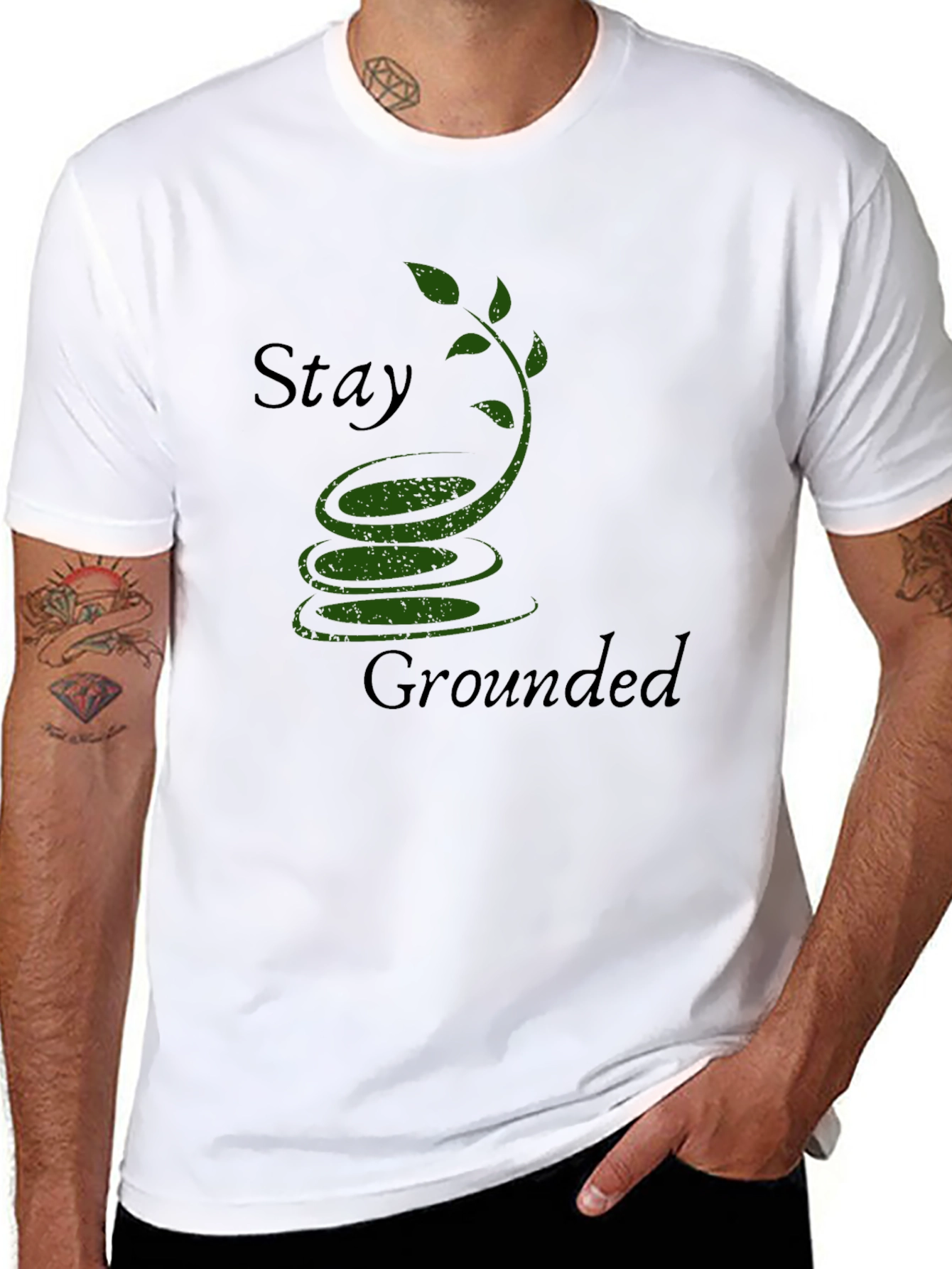 Stay Grounded Graphic Tee - Mens Black T-Shirt