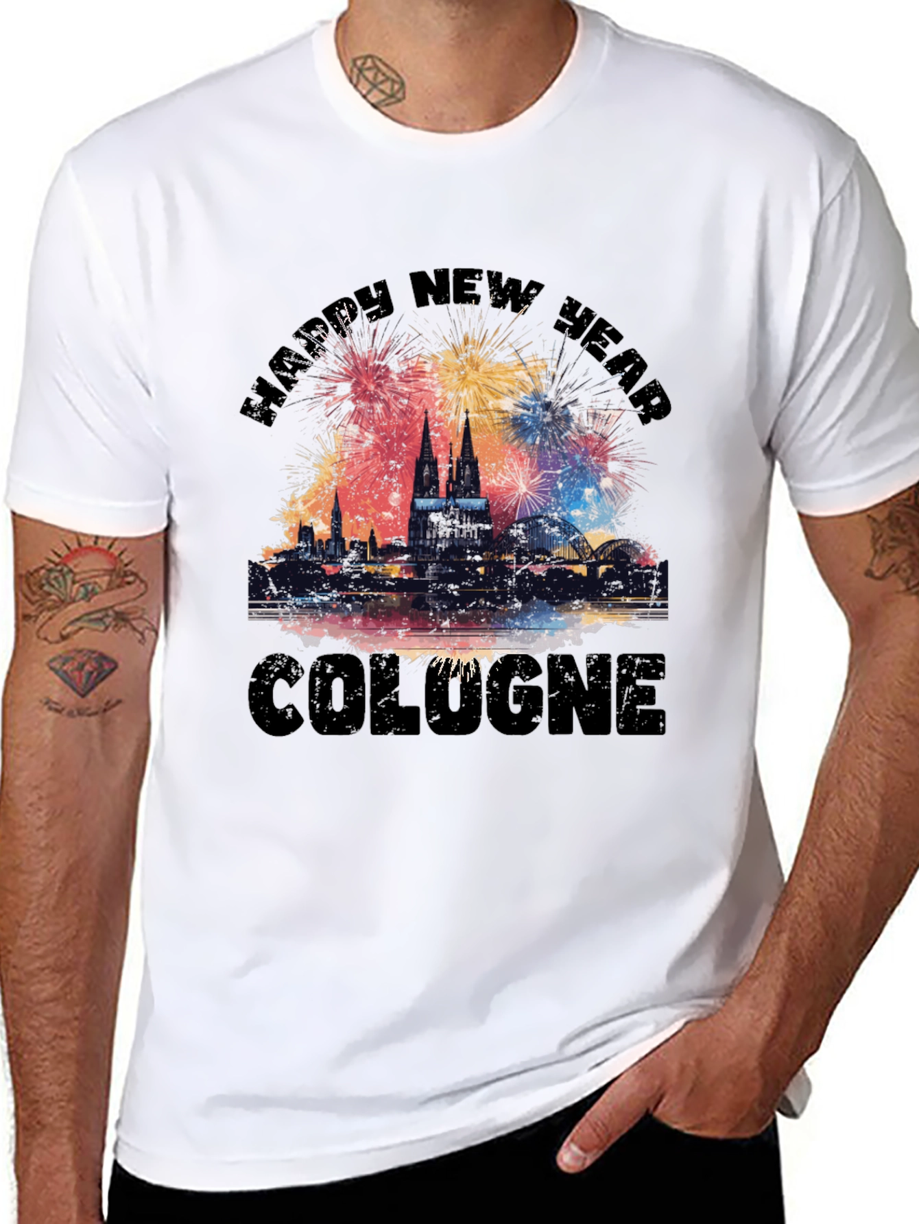 Happy New Year Cologne Graphic T-Shirt