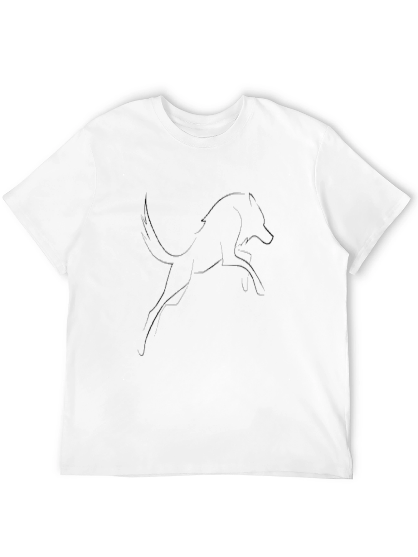 Abstract Wolf Graphic Tee - Mens Black T-Shirt