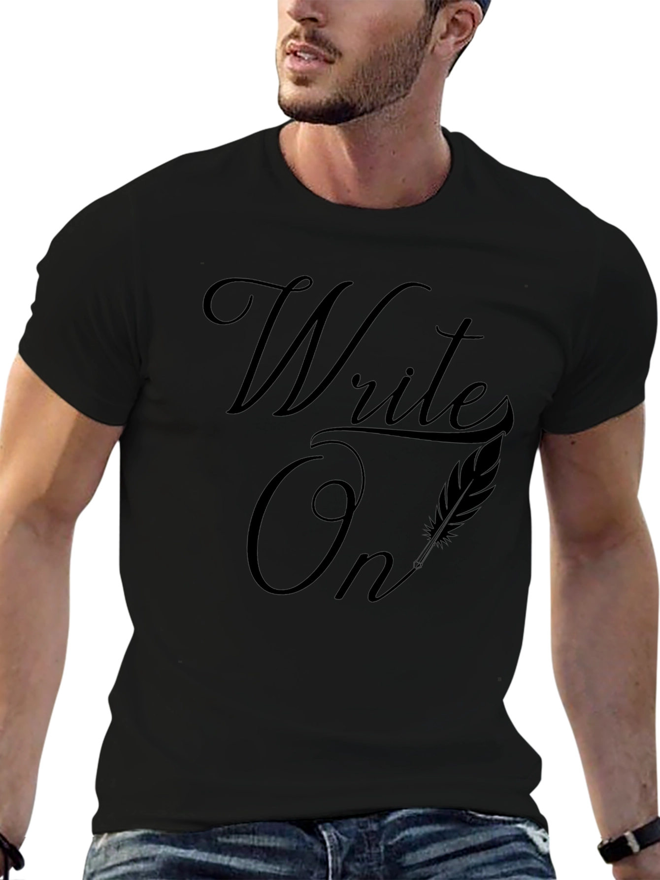 Write On Black Graphic Tee Shirt - Express Yourself