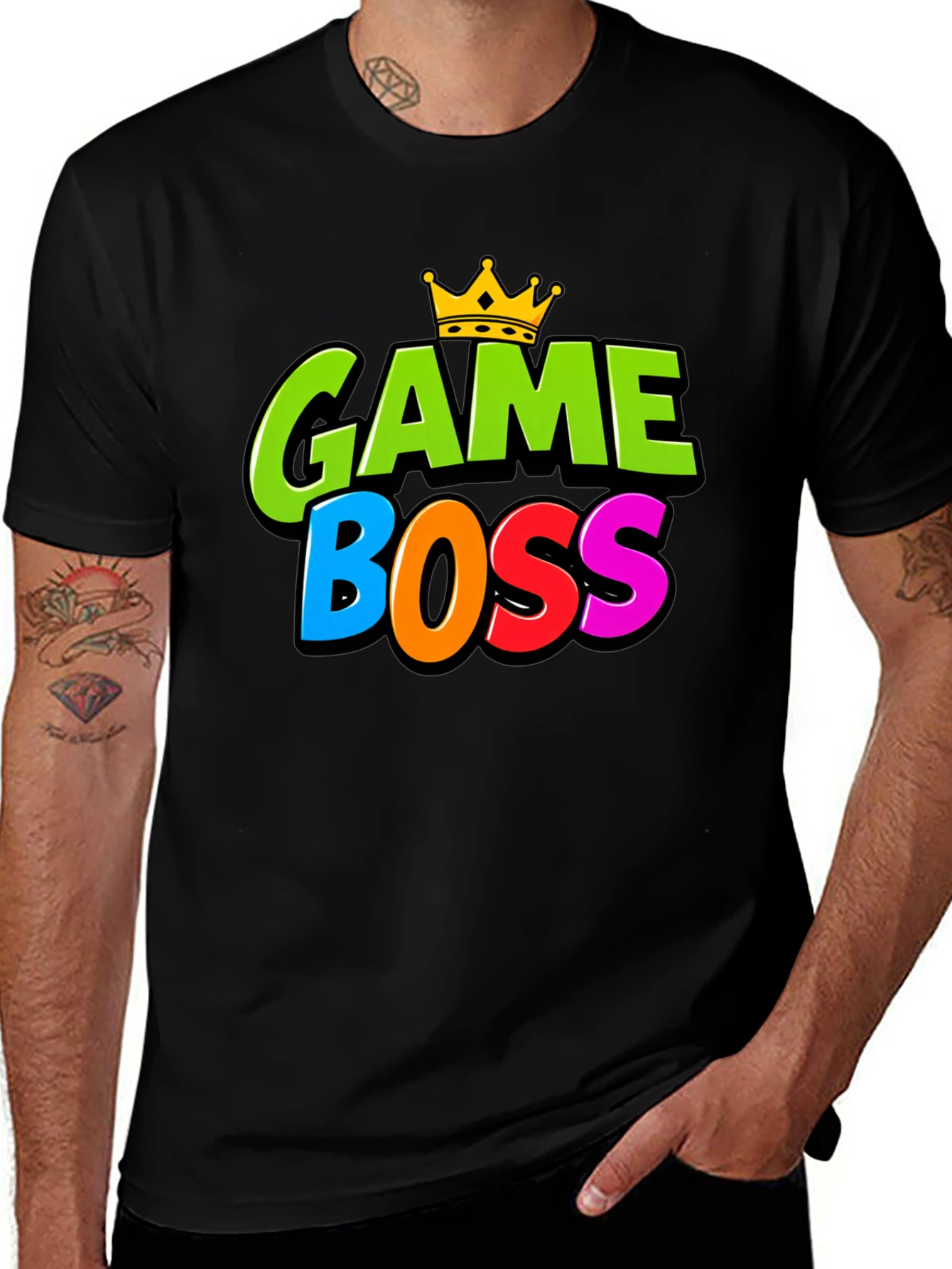 Game Boss T-Shirt - Gamer Tee with Crown Design