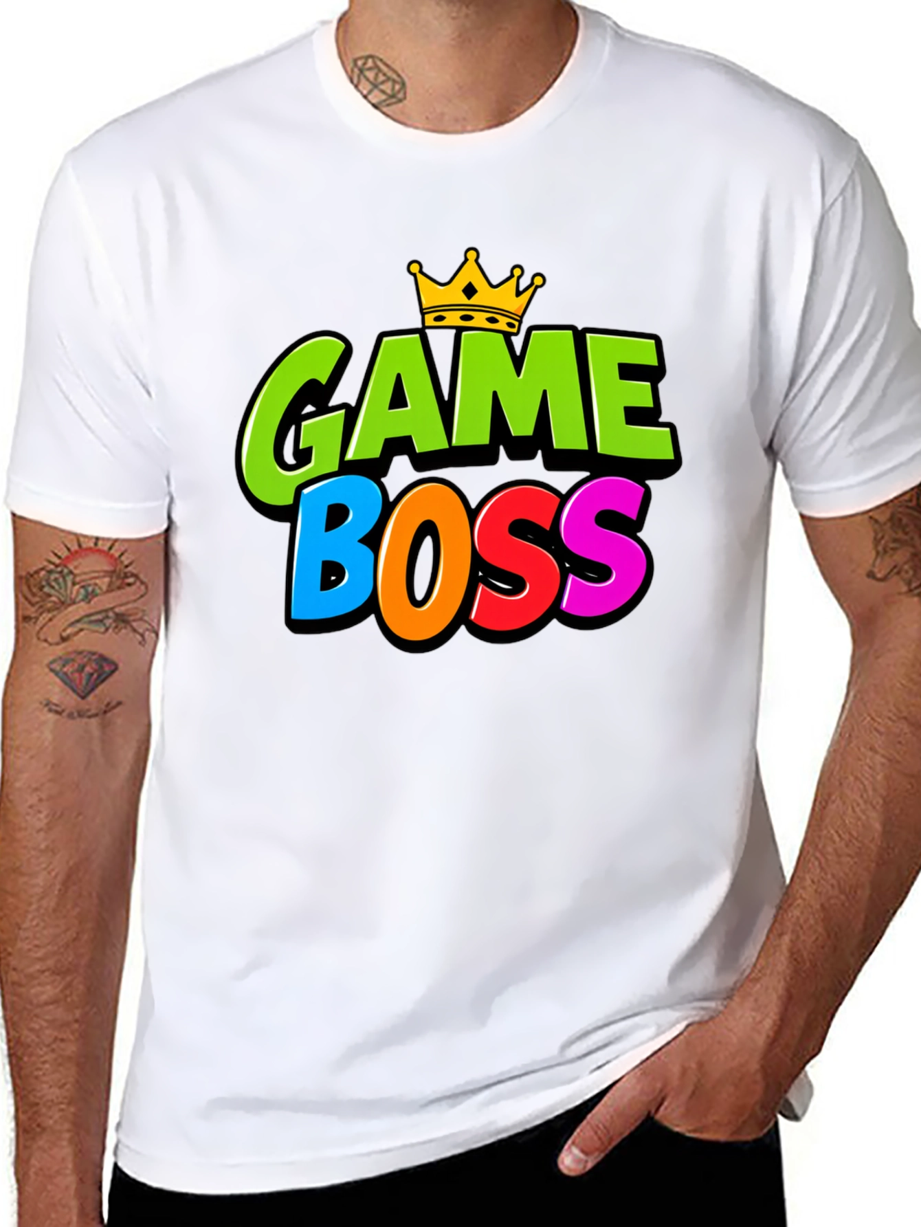 Game Boss T-Shirt - Gamer Tee with Crown Design