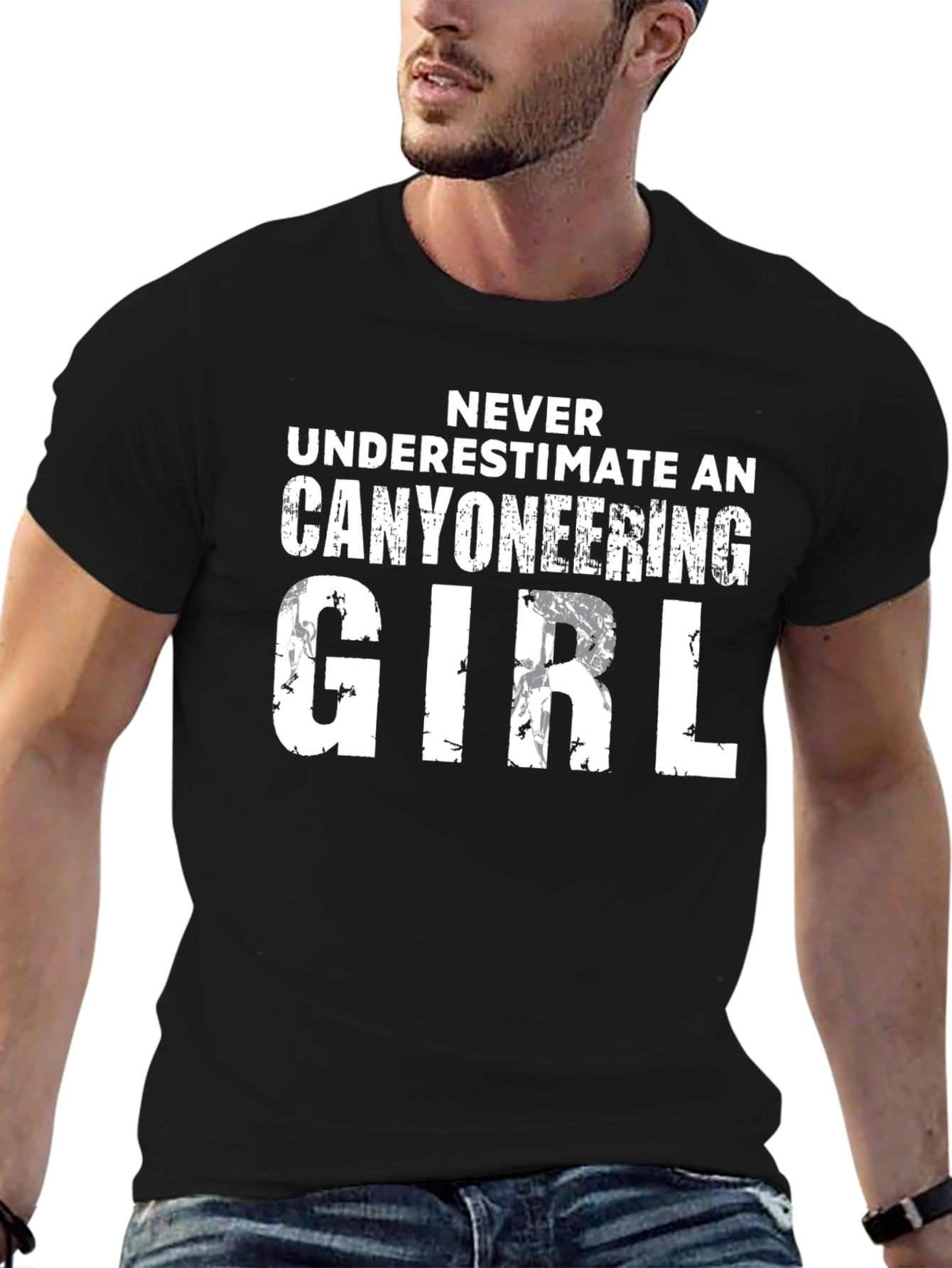 Canyoneering Girl Graphic Tee - Black T-Shirt