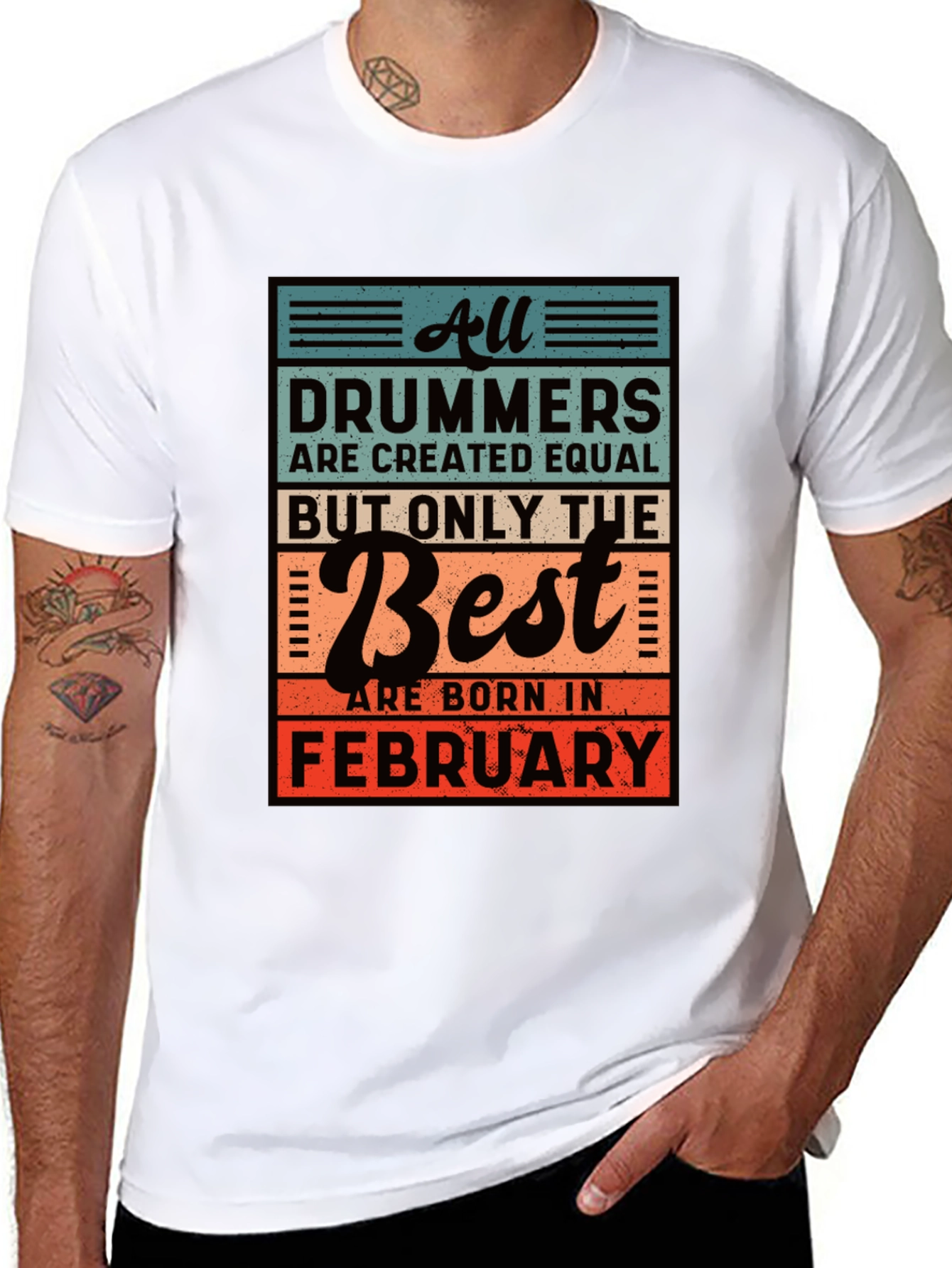 Drummer February Birthday T-Shirt