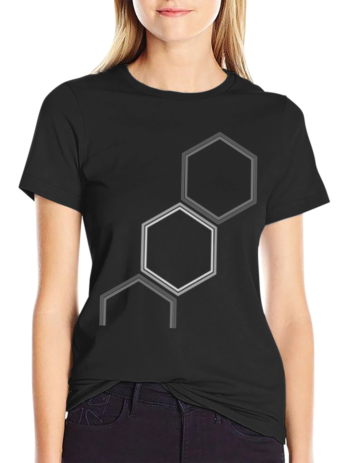 Geometric Hexagon Graphic T-Shirt - Modern Style