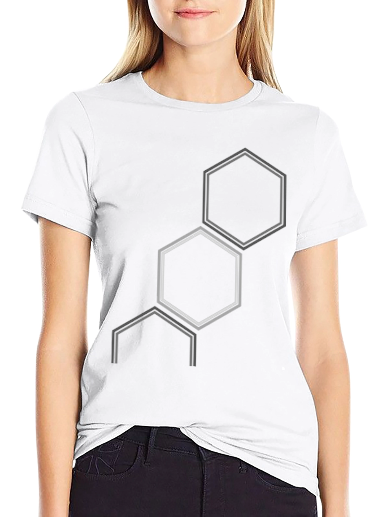 Geometric Hexagon Graphic T-Shirt - Modern Style