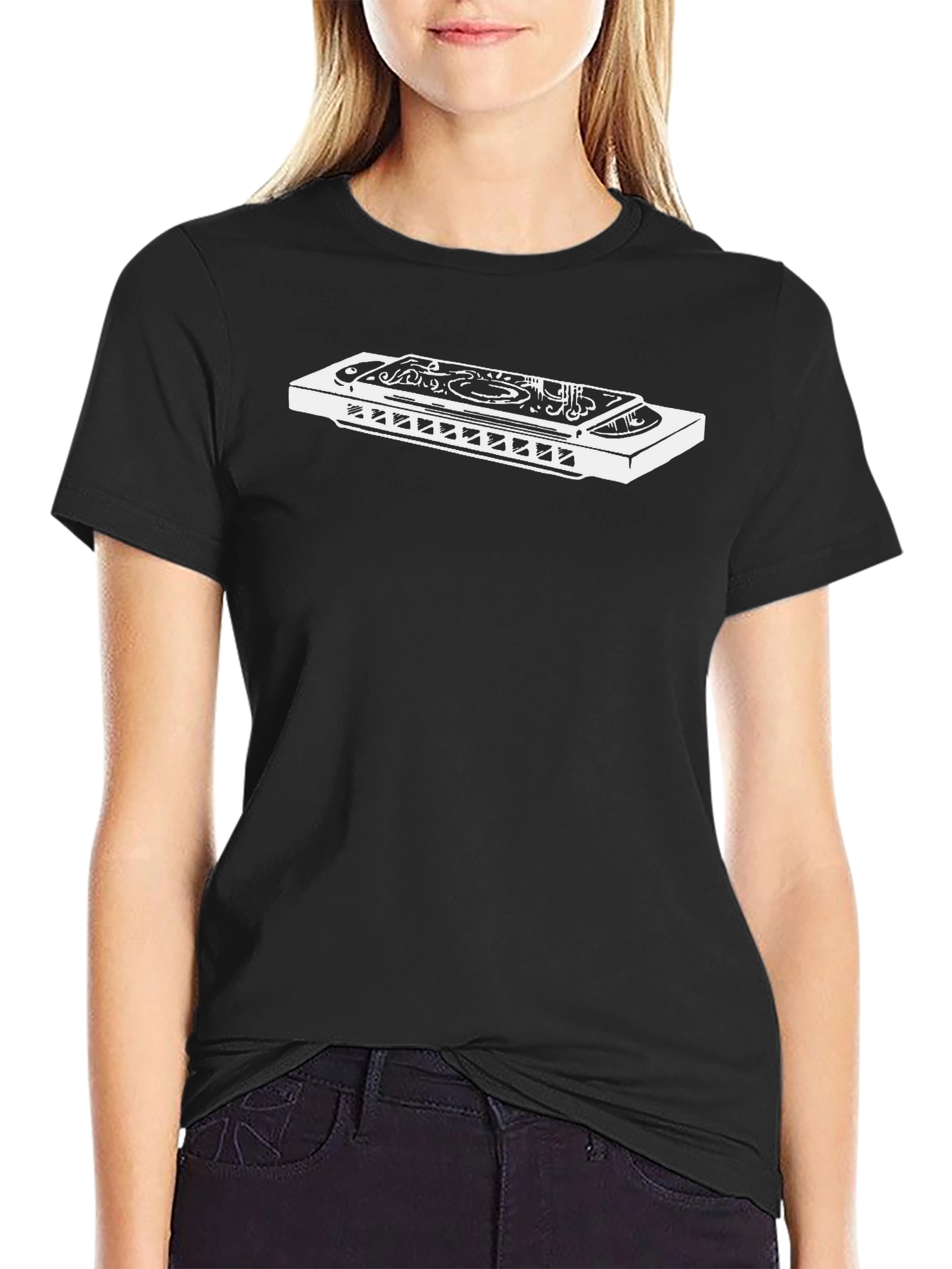 Harmonica Graphic Tee - Music Lovers T-Shirt