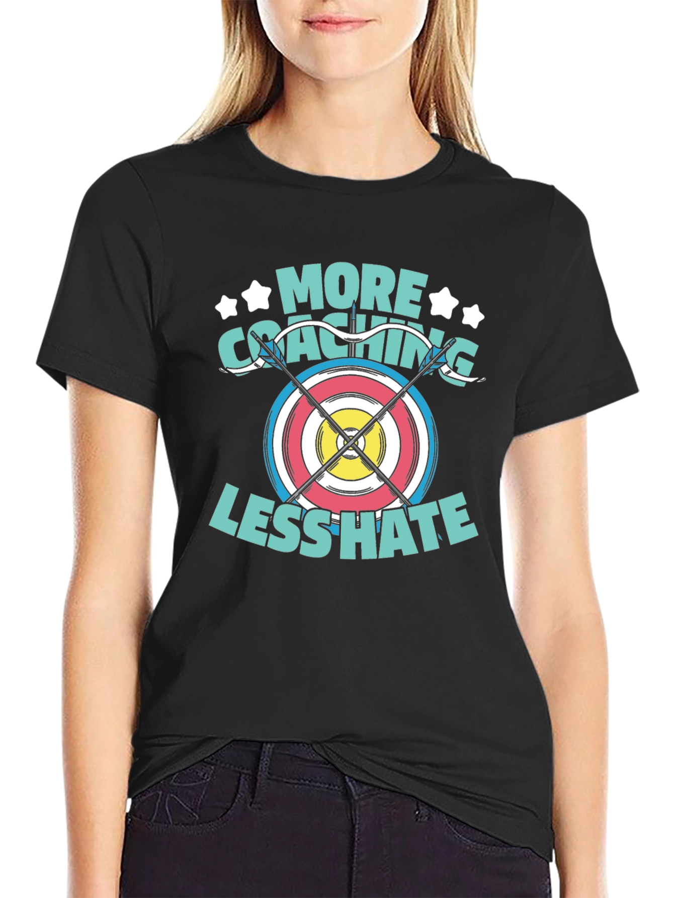 Archery Coaching T-Shirt - More Coaching Less Hate