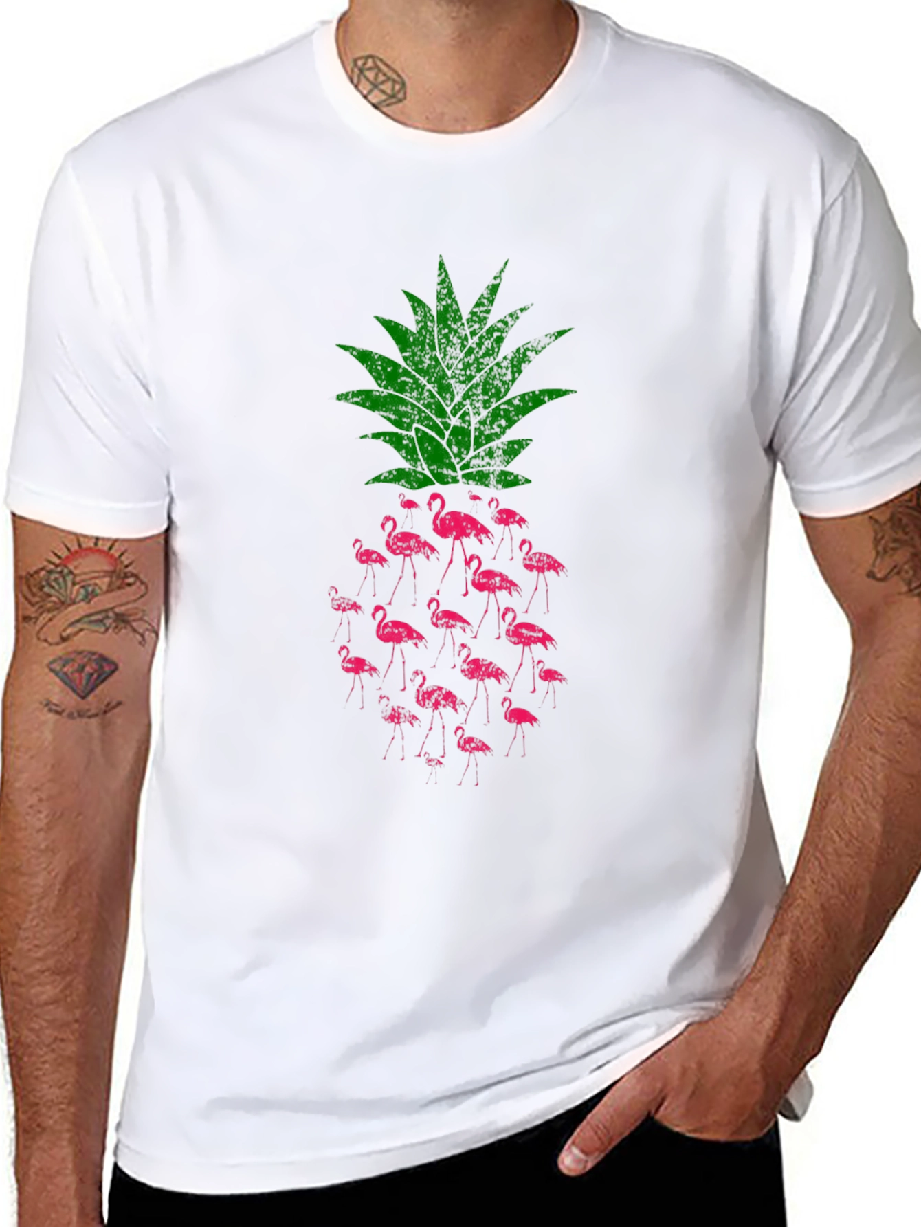 Flamingo Pineapple Graphic T-Shirt