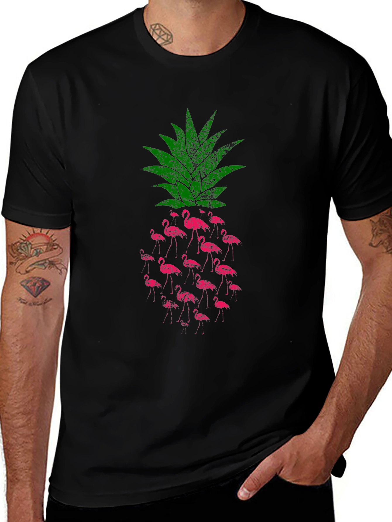 Flamingo Pineapple Graphic T-Shirt