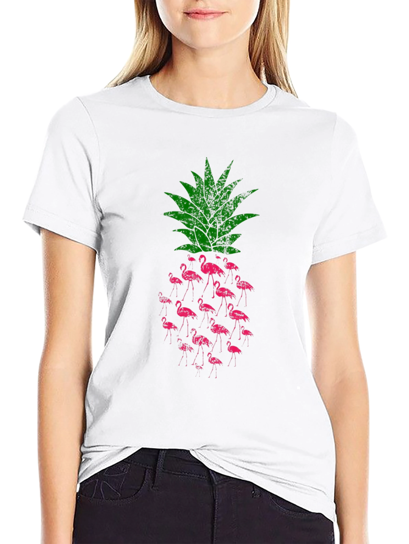 Flamingo Pineapple Graphic T-Shirt