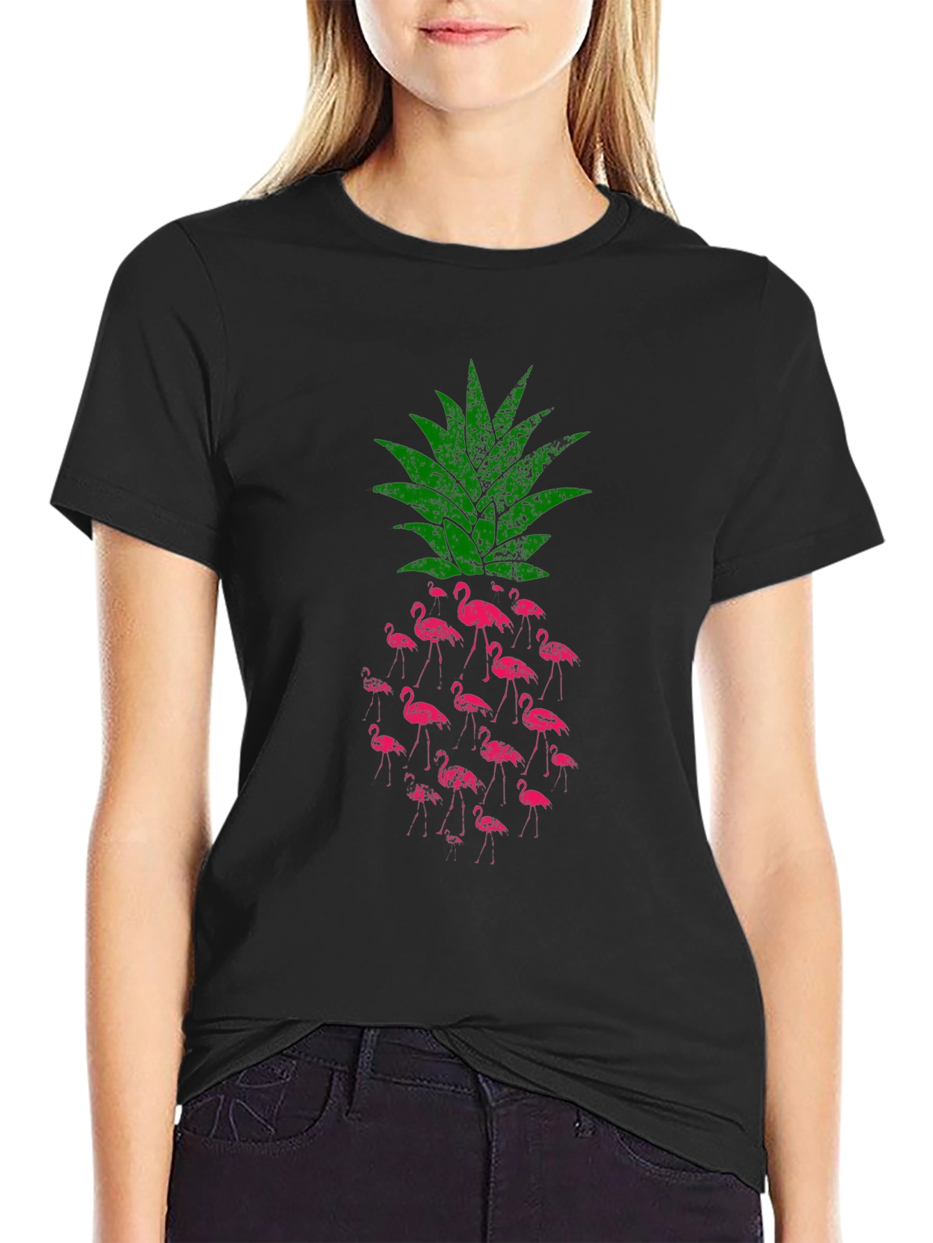 Flamingo Pineapple Graphic T-Shirt