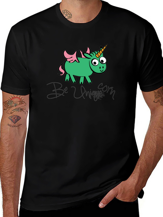 Unicorn Graphic Black Tee - Be Unique