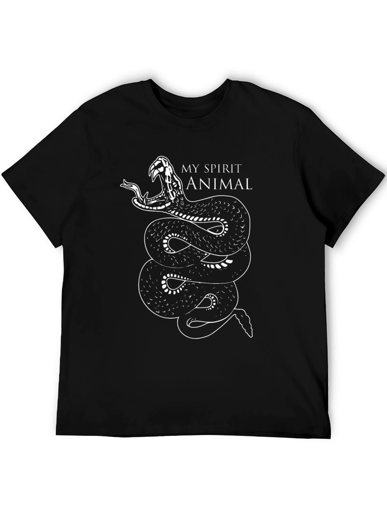 Mens Black Snake Spirit Animal T-Shirt