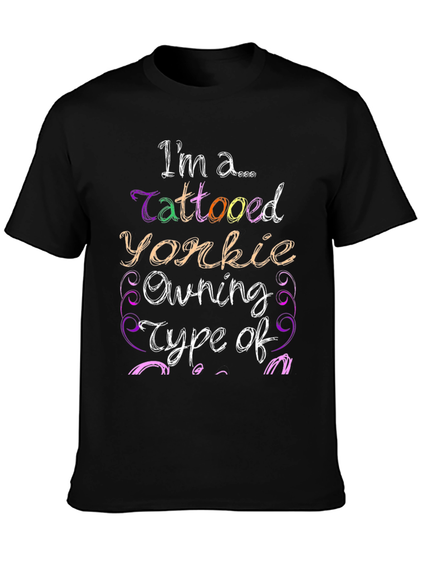 Tattooed Yorkie Owner Graphic T-Shirt - Black