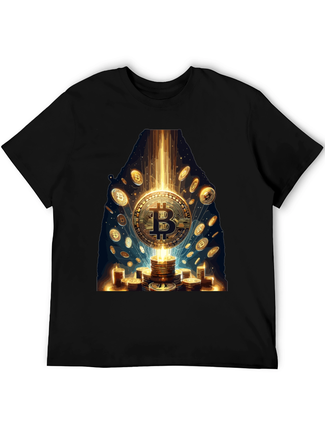 Bitcoin Gold Coin Graphic Tee Crypto Currency T-Shirt