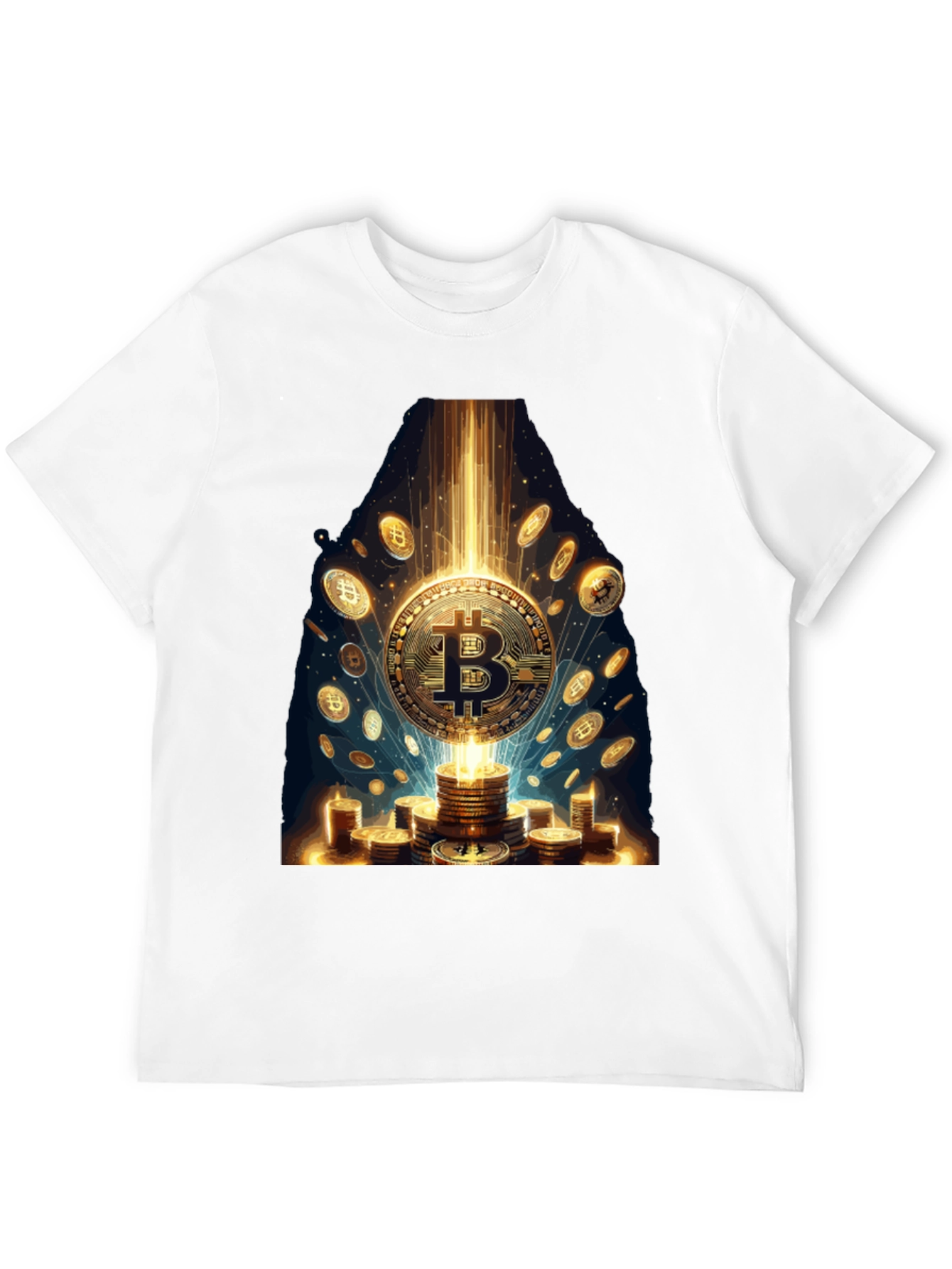Bitcoin Gold Coin Graphic Tee Crypto Currency T-Shirt