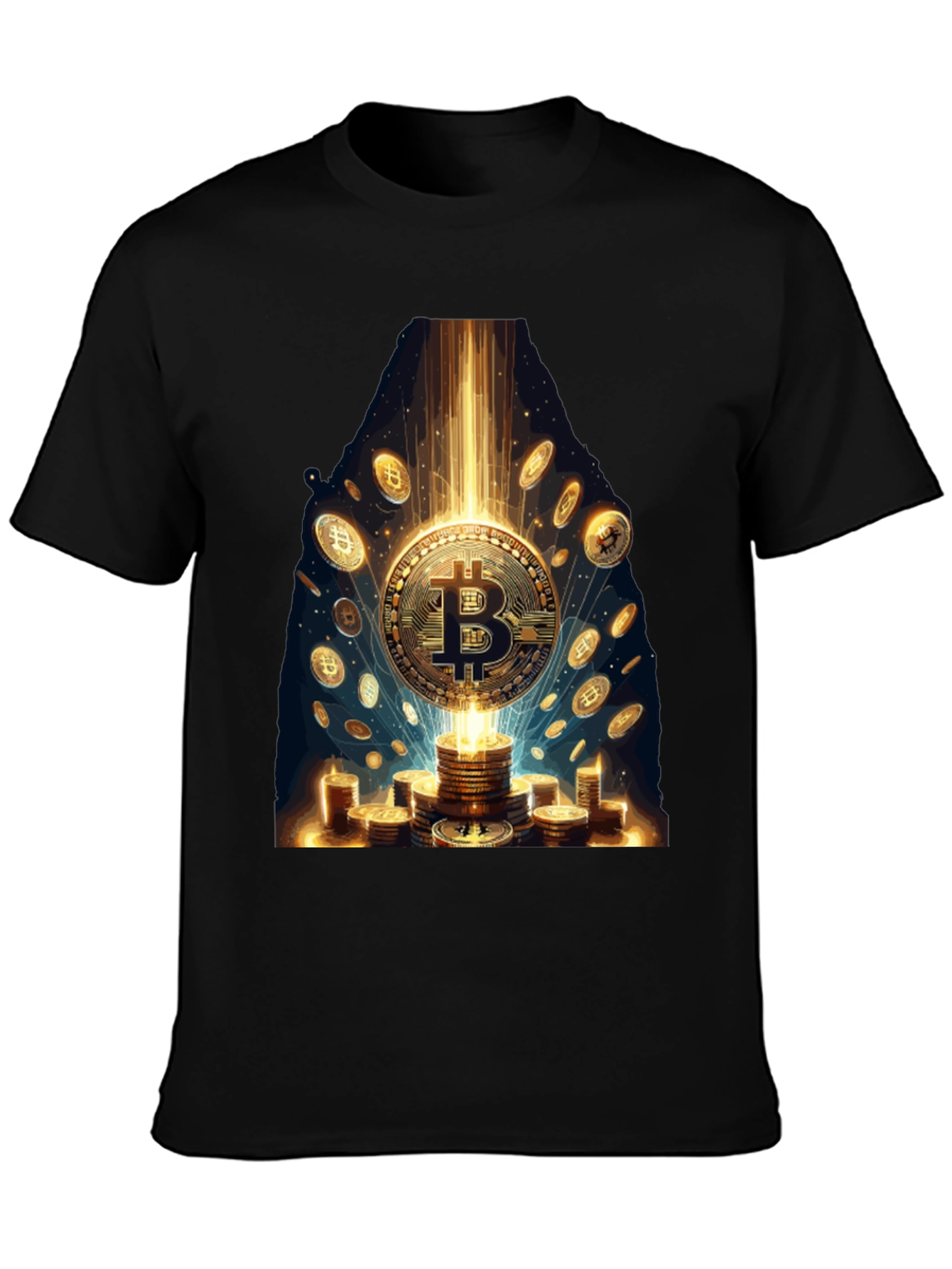 Bitcoin Gold Coin Graphic Tee Crypto Currency T-Shirt