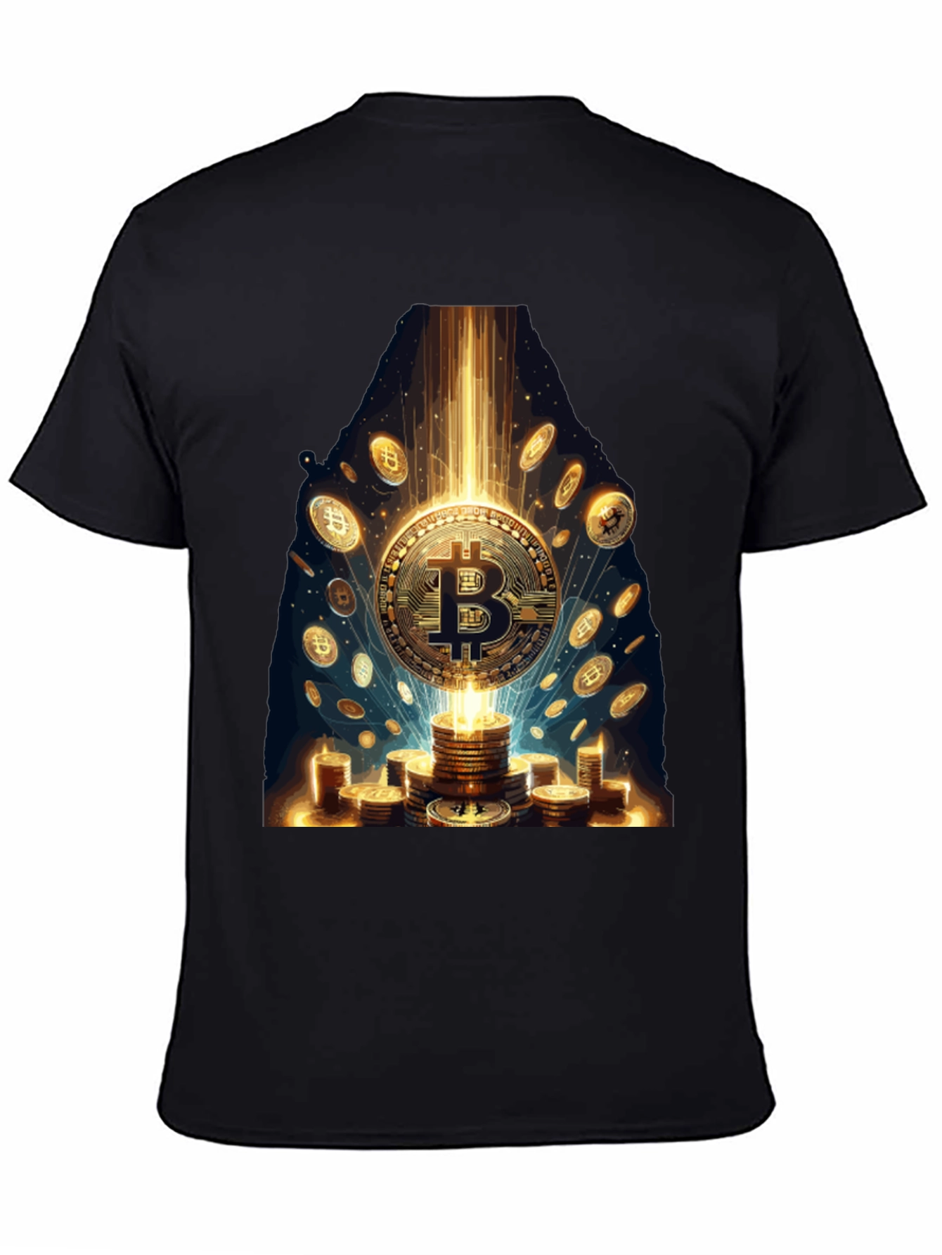 Bitcoin Gold Coin Graphic Tee Crypto Currency T-Shirt