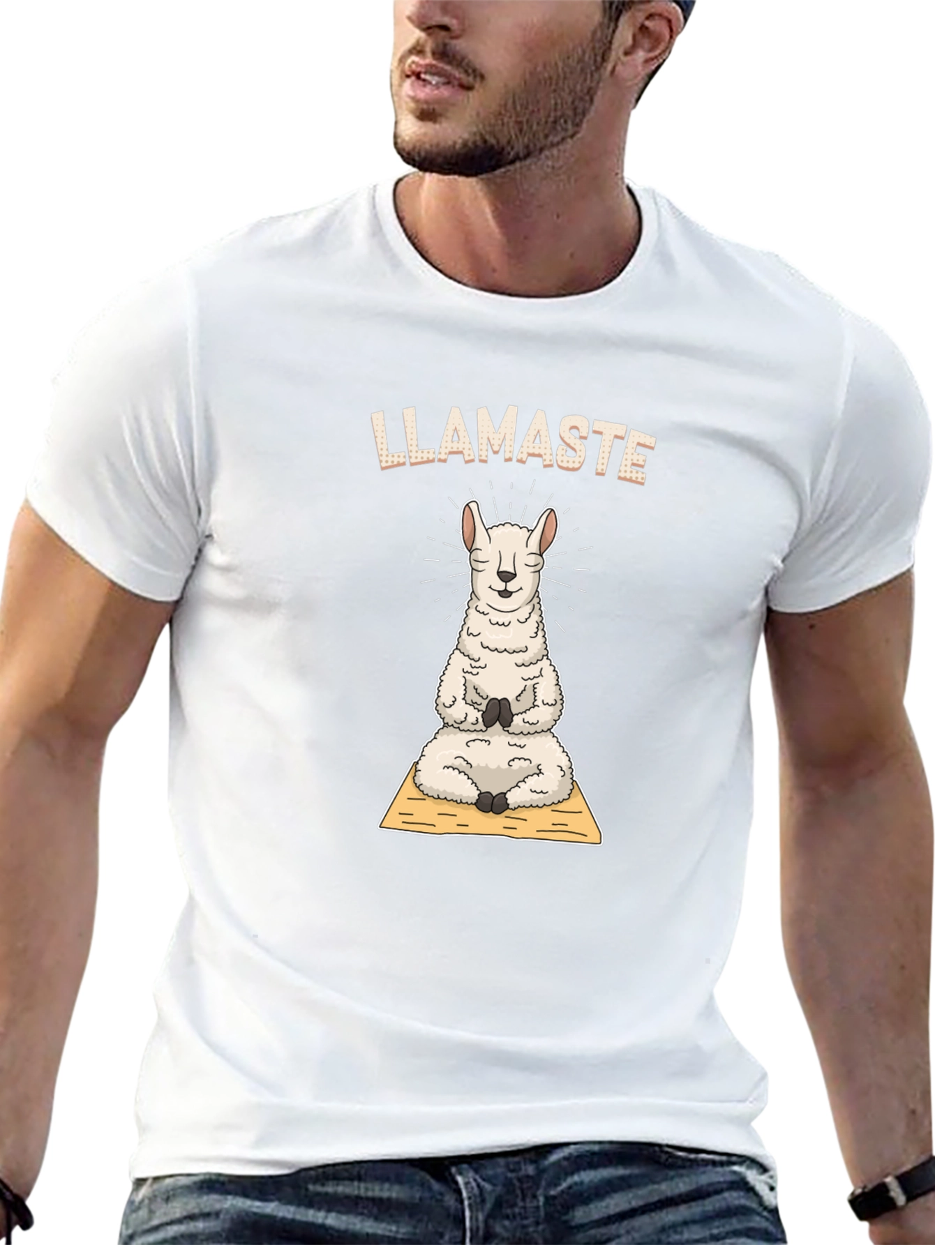 Llamaste Yoga T-Shirt - Meditating Llama Tee
